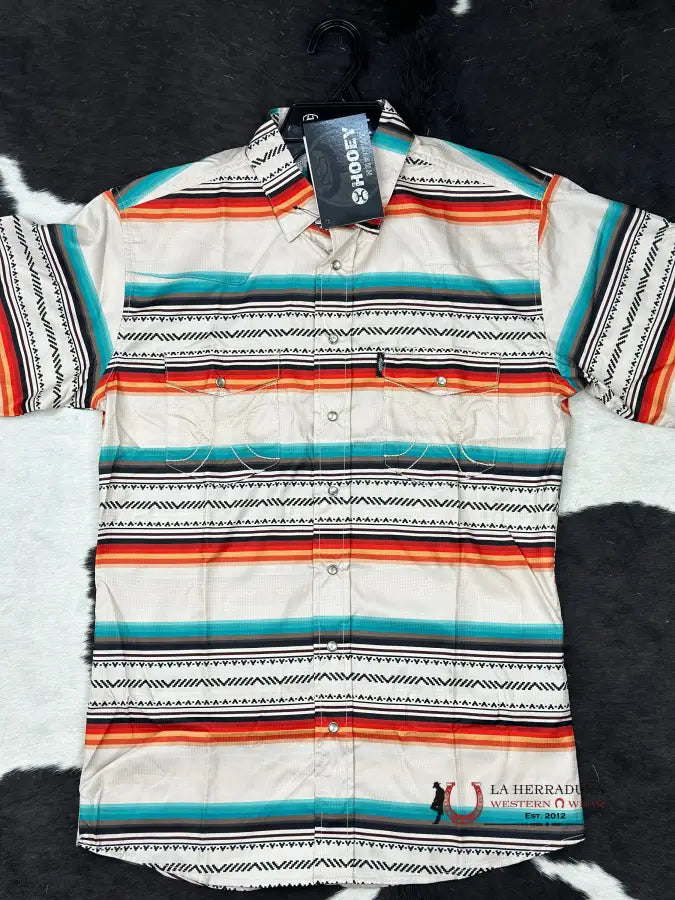 Hooey Sol Cream Serape Pearl Snap Short Sleeve Ropa Hombres