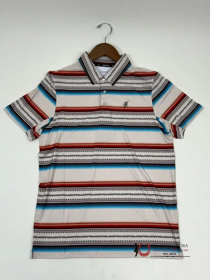 Hooey The Weekender Cream Serape Pattern Polo Short Sleeve Ropa Hombres