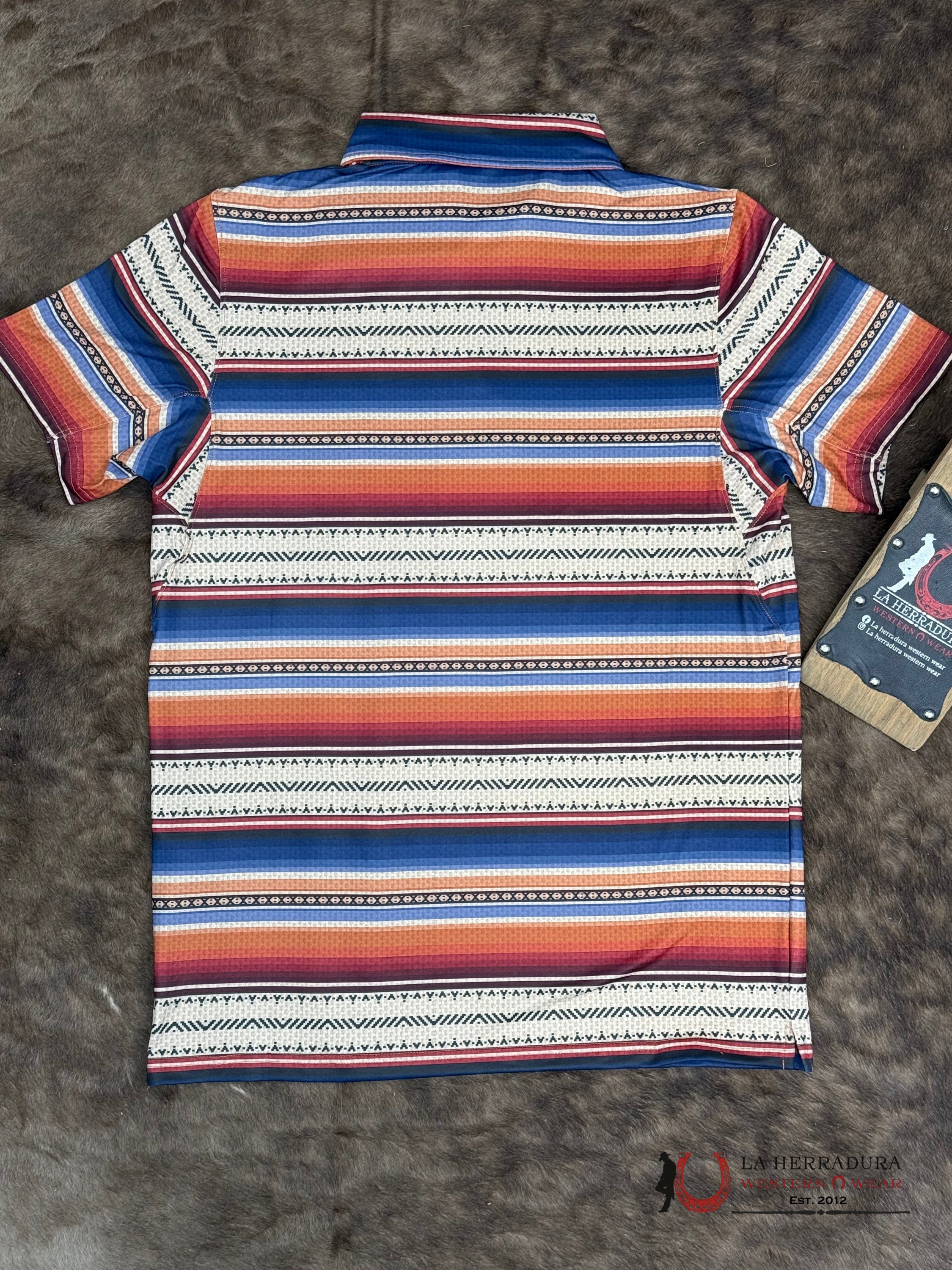 HOOEY Weekender Multi Color Serape Aztec Polo Short Sleeve Men Shirt ROPA HOMBRES