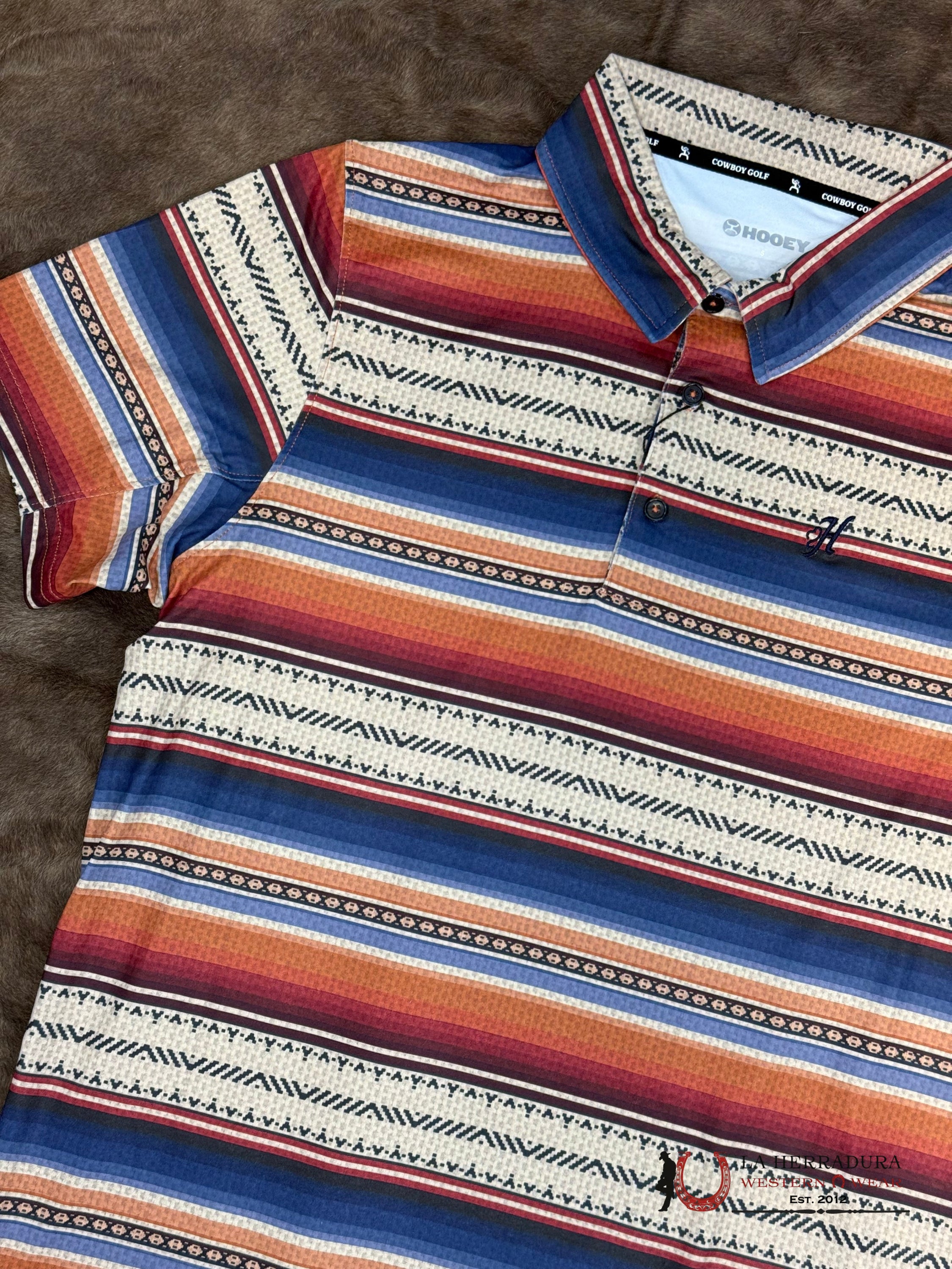 HOOEY Weekender Multi Color Serape Aztec Polo Short Sleeve Men Shirt ROPA HOMBRES