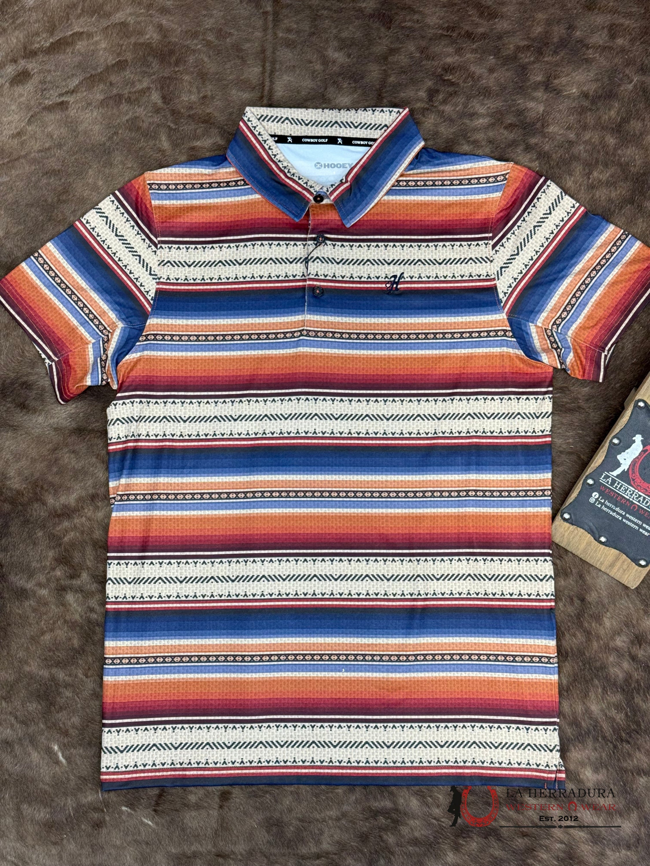 HOOEY Weekender Multi Color Serape Aztec Polo Short Sleeve Men Shirt ROPA HOMBRES