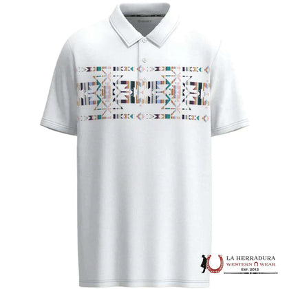 Camisa Polo de Hombre HOOEY Weekender Manga Corta Blanca Multicolor Azteca HP034WHAZ