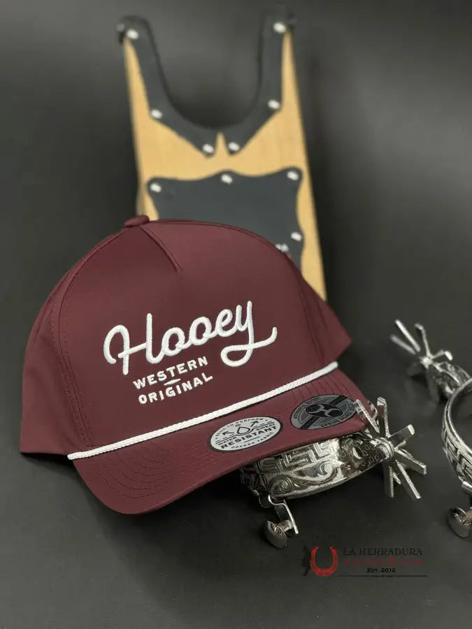 Hooey White Rope Burgundy Cap Caps Mens Gorras Hombres