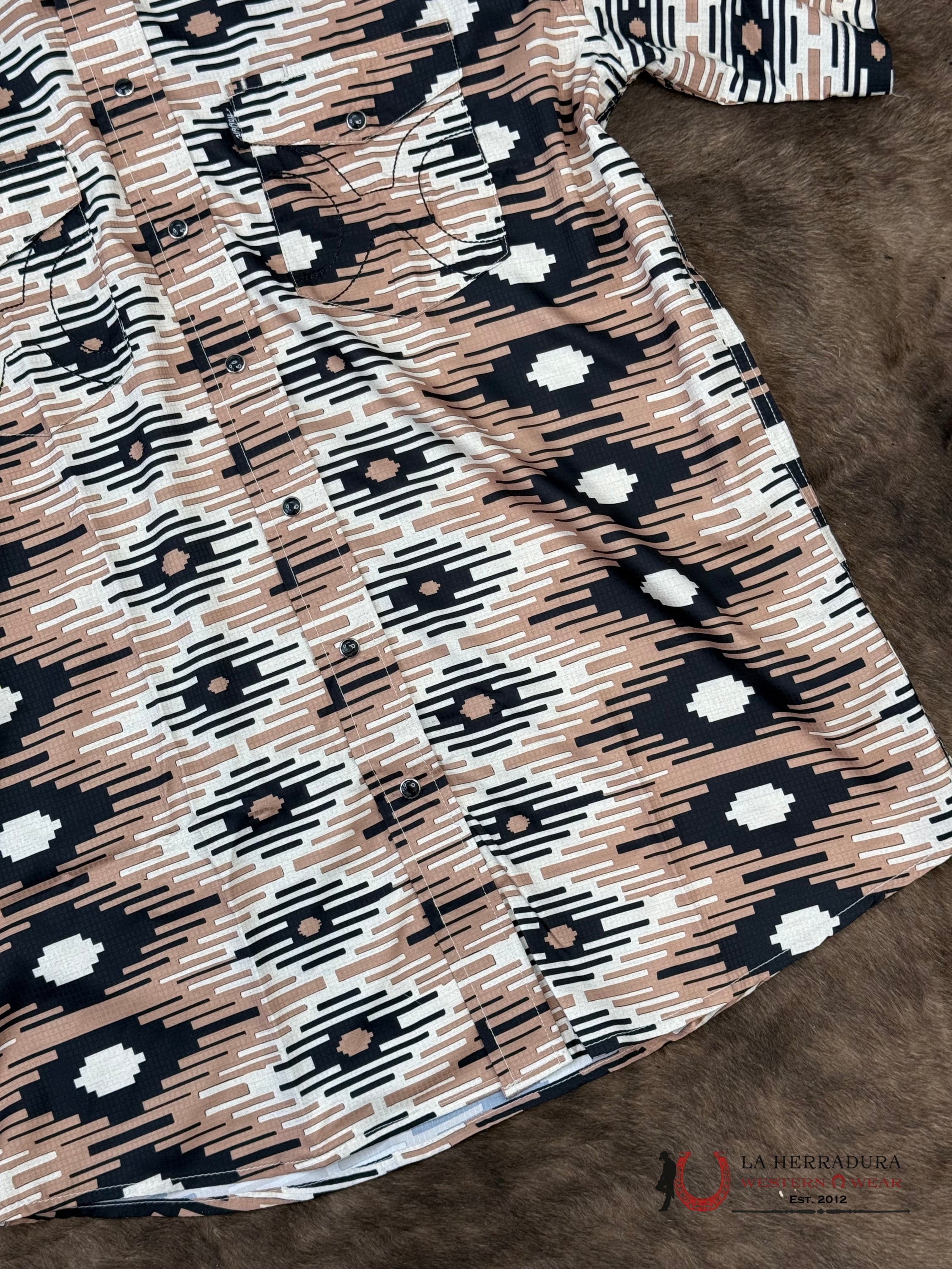 HOOEY Whitecap Grey/Portabella/Black Saddle Short Sleeve ROPA HOMBRES