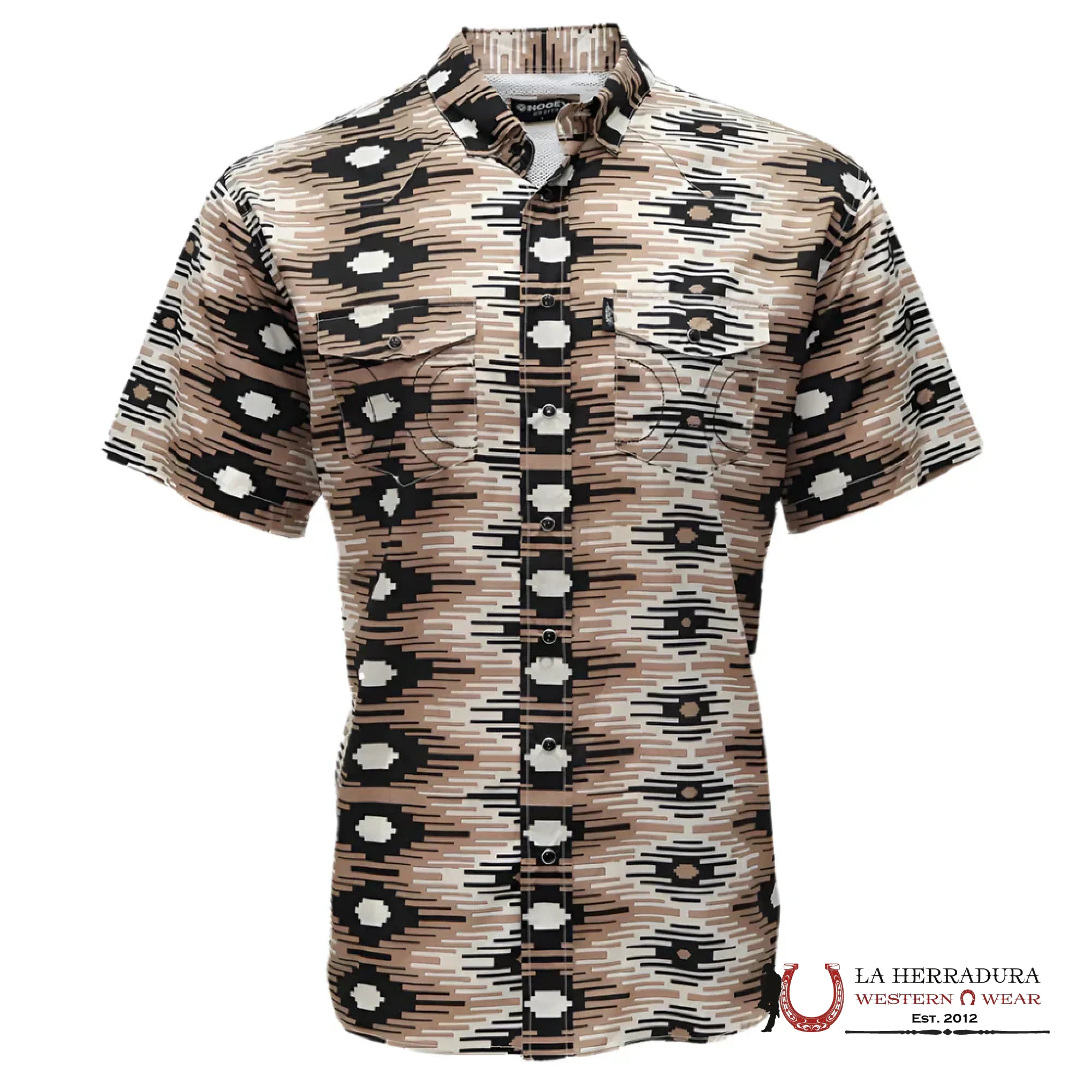 HOOEY Whitecap Grey/Portabella/Black Saddle Short Sleeve ROPA HOMBRES