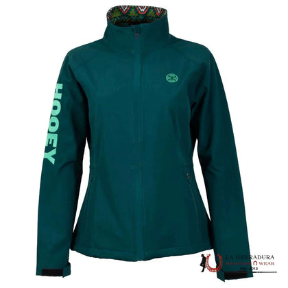 HOOEY WOMEN TEAL MULTI COLOR PATTERN LINING JACKET HJ105TL
