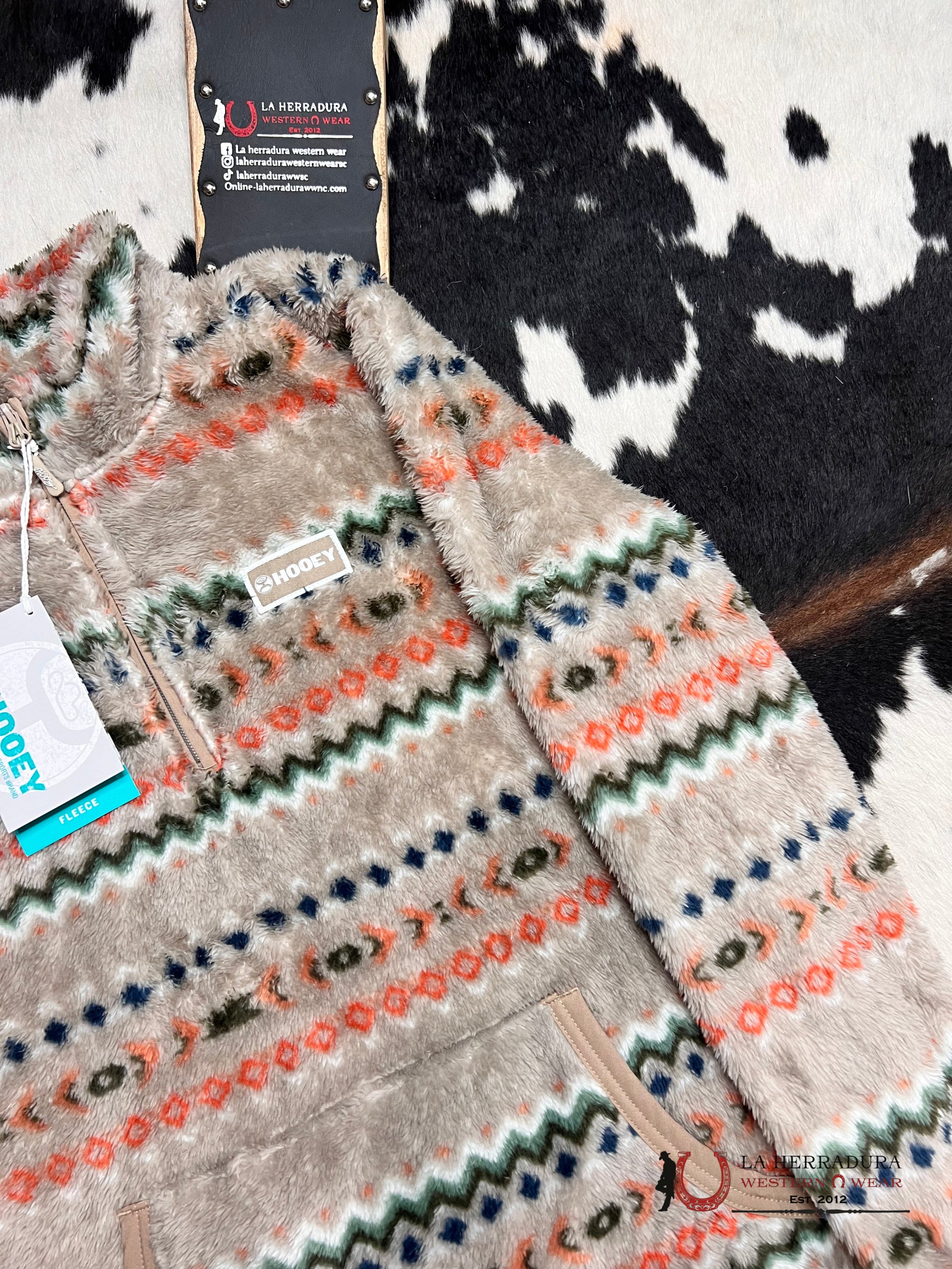 Hooey Womens Fleece Pull Over- Cream/Aztec Craz-S Ropa Mujeres