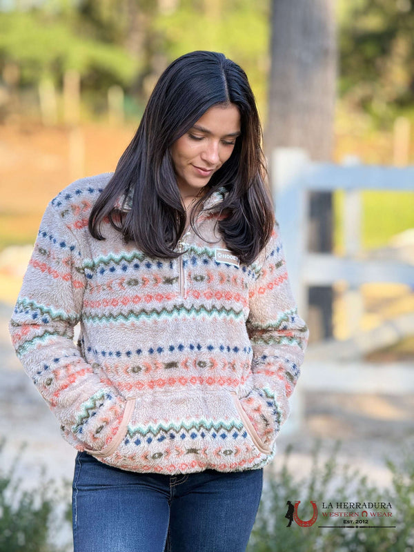 Sudadera polar para mujer Hooey - Crema/Azteca -HFP016CRAZ