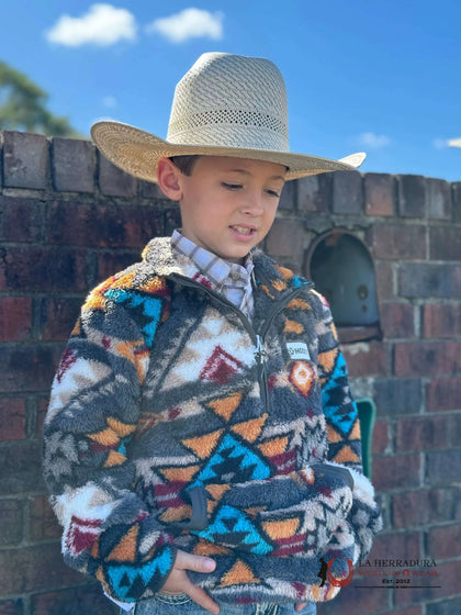 HOOEY KIDS YOUTH PULL OVER ORANGE AZTEC HFP001BRAZ