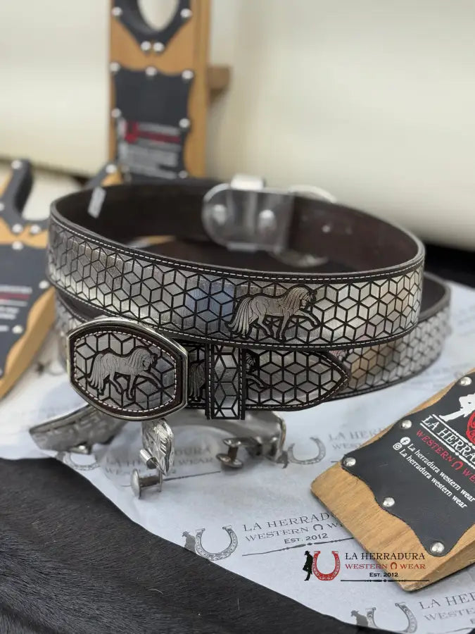 Horse 2 Inc Belt Silver/Brown Cinturones Hombres