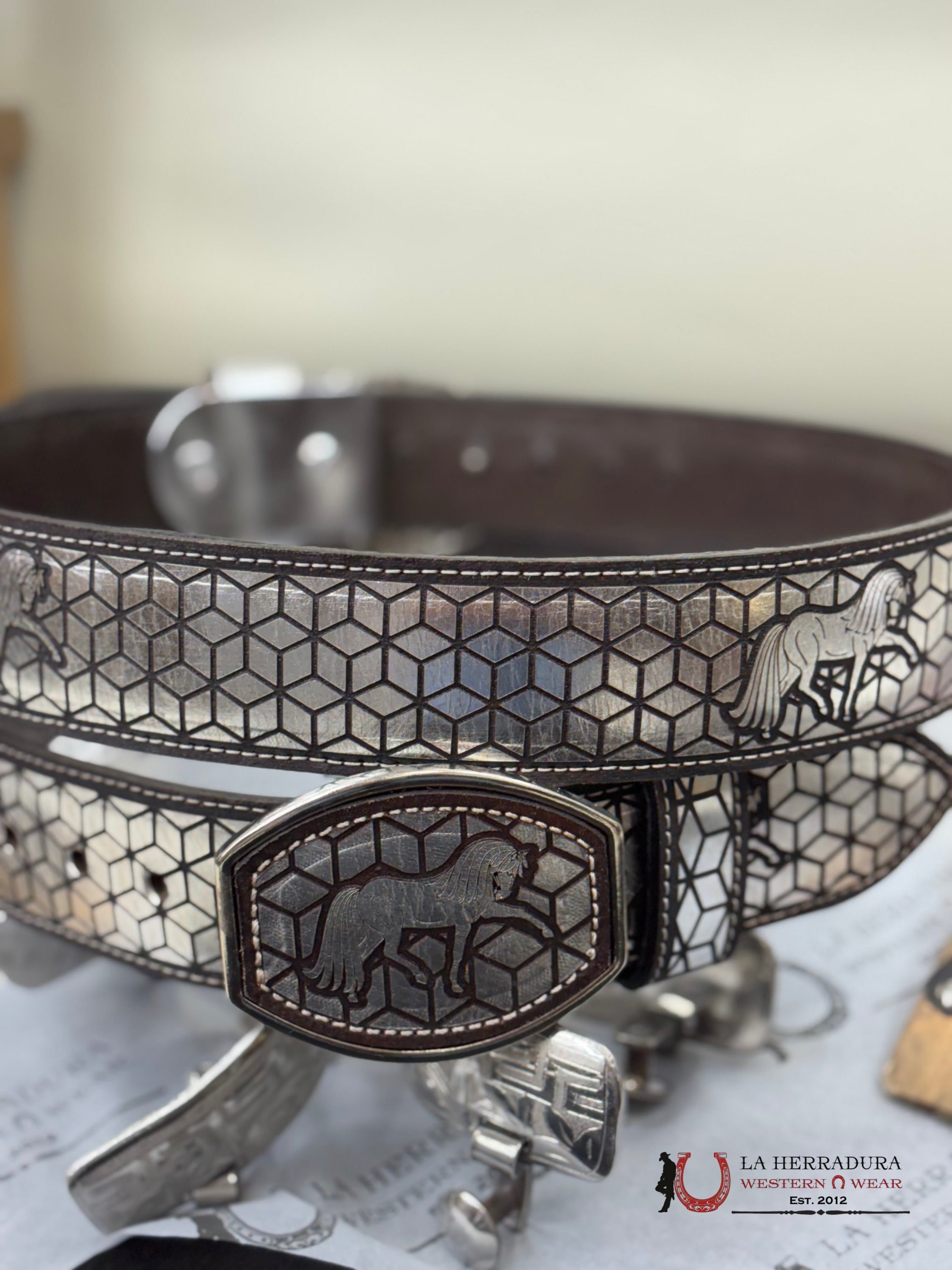 Horse 2 Inc Belt Silver/Brown Cinturones Hombres