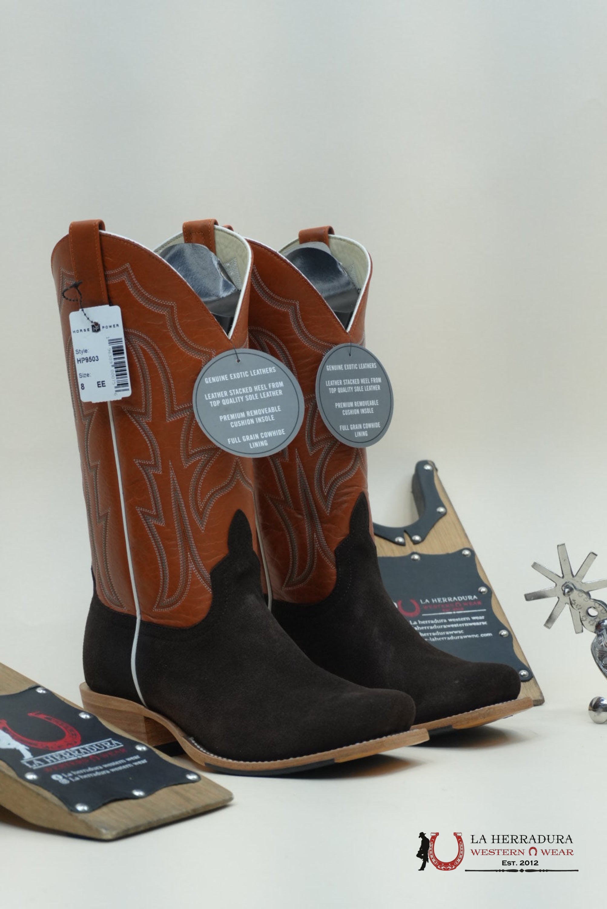 Horse Power Chocolate Suede Bucky Tangerine Botas Hombres