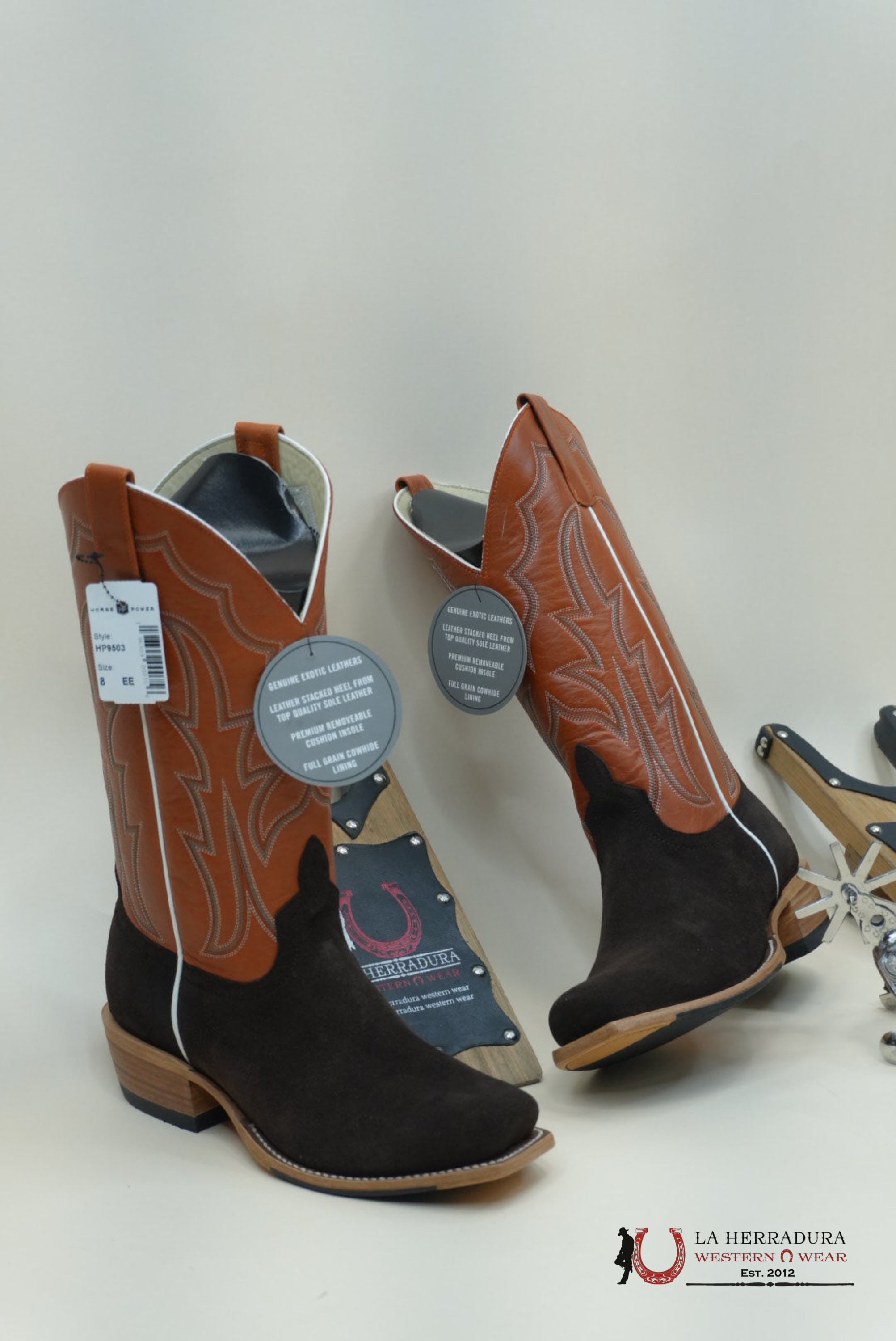 Horse Power Chocolate Suede Bucky Tangerine Botas Hombres