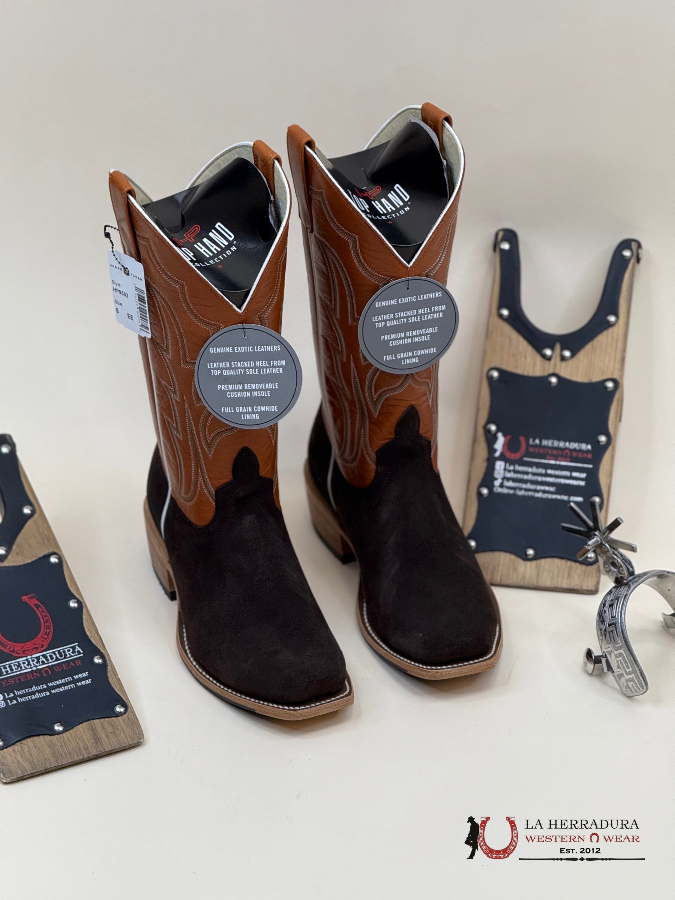 Horse Power Chocolate Suede Bucky Tangerine Botas Hombres