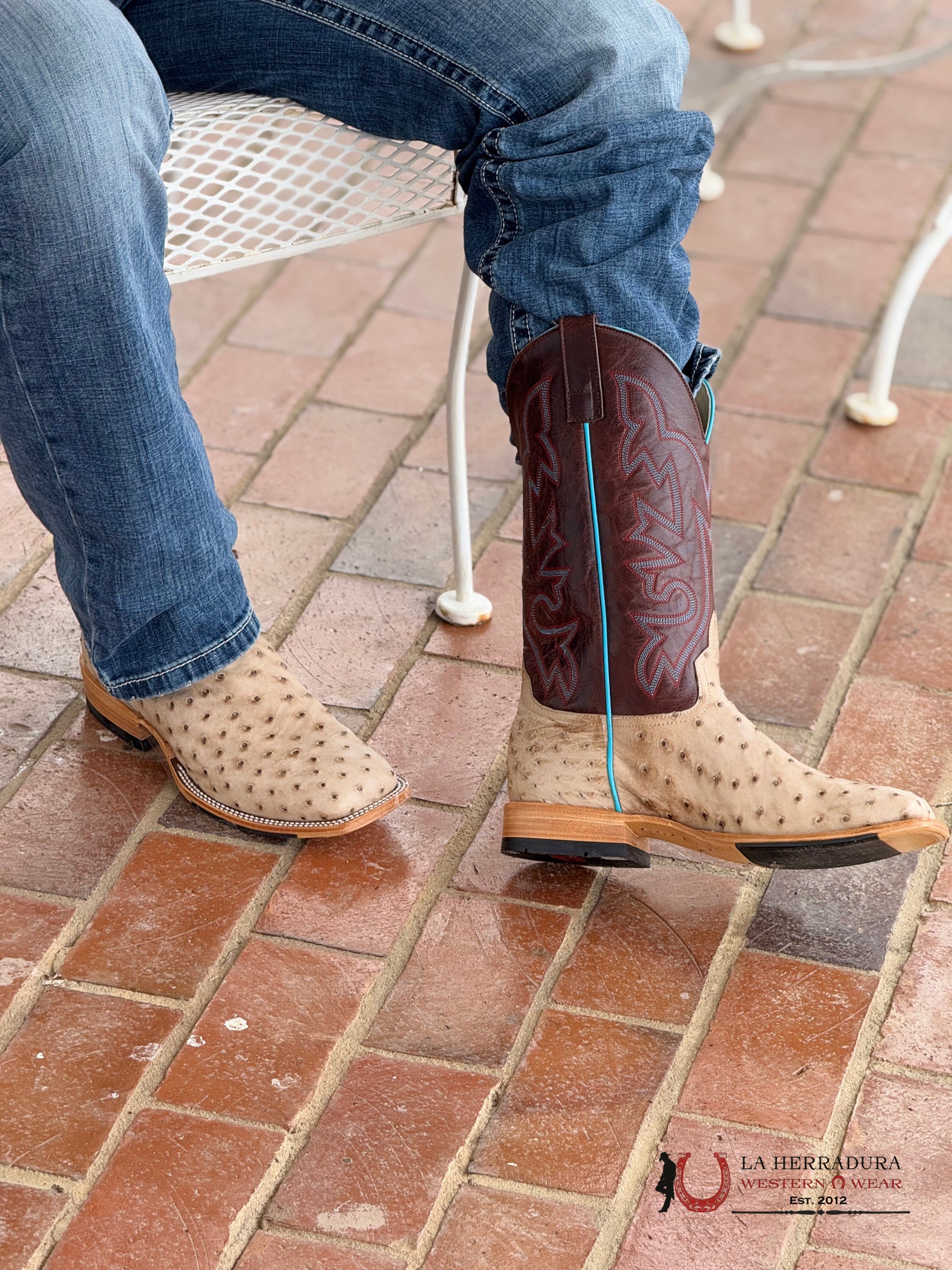 HORSE POWER TAN VINTAGE BRUCIATO FQ OSTRICH BONE EXPLOSION BOTAS HOMBRES