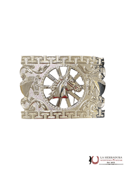 HORSE SILVER SQUARE BUCKLE