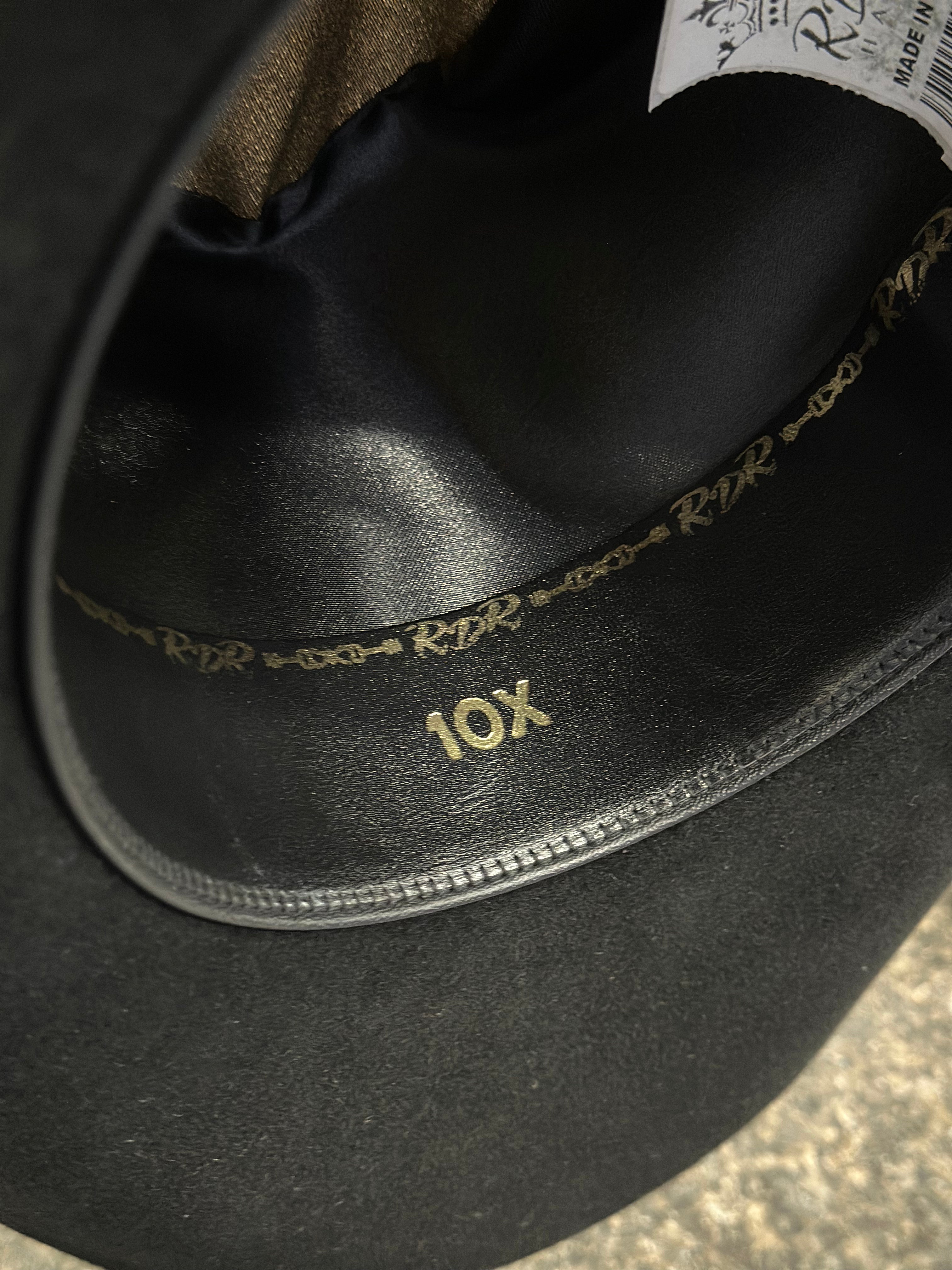 RDR 10X PATRON COWBOY HAT BLACK TALL CROWN