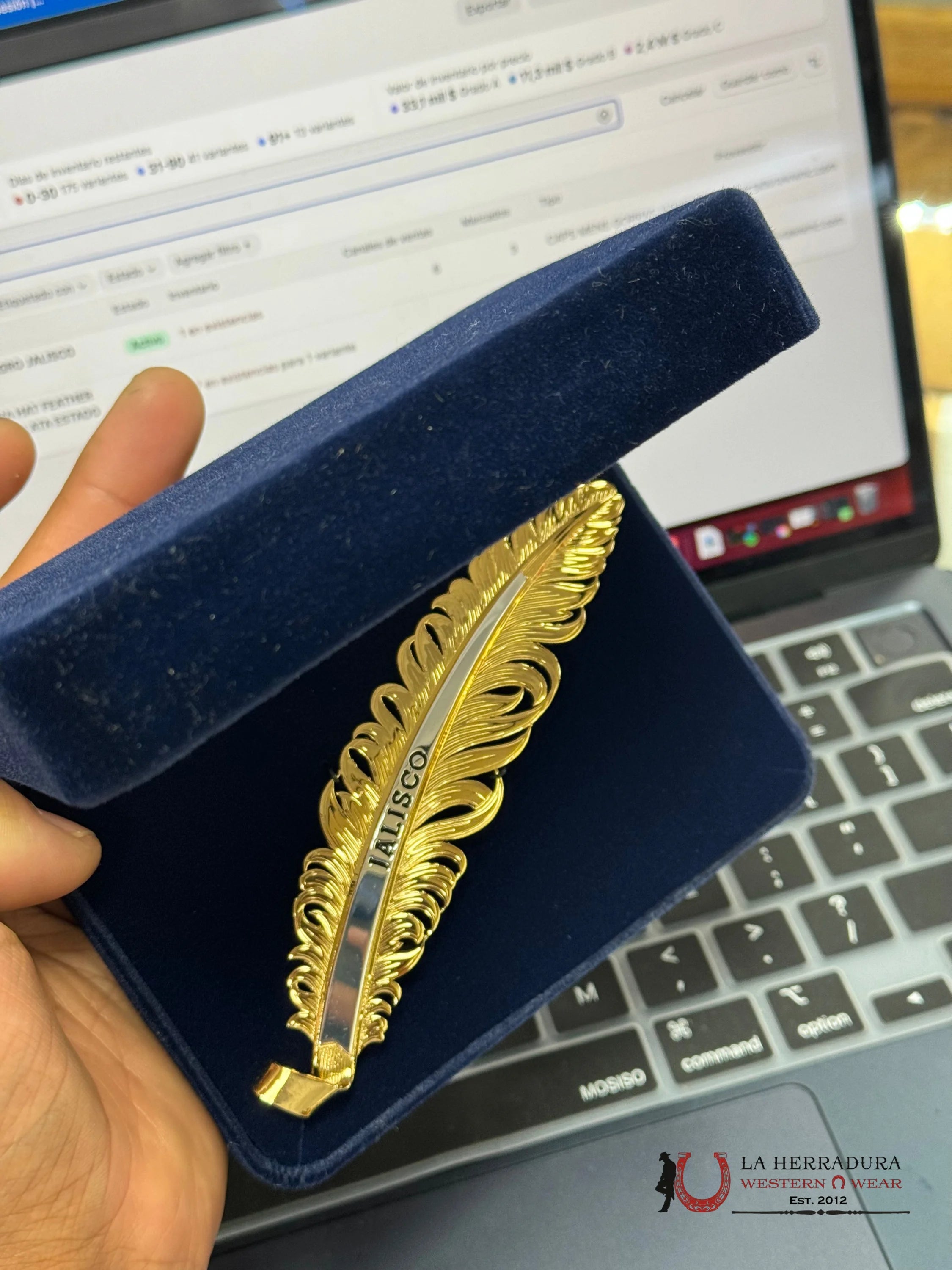 Montana Hat Feather Dorado Jalisco Accesorios