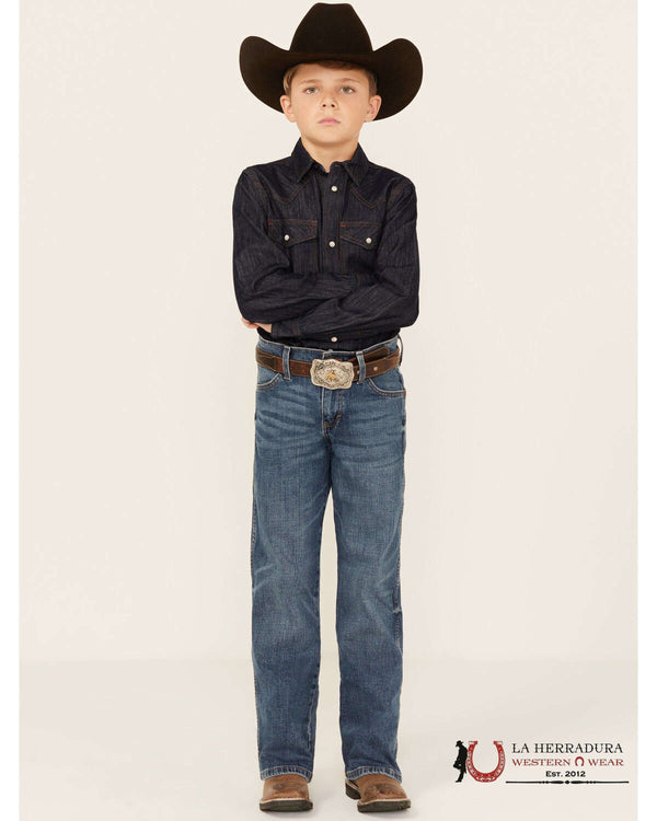 JEANS NIÑO WRANGLER RETRO CORTE RELAJADO TIPO BOTA 112358329 BRT20