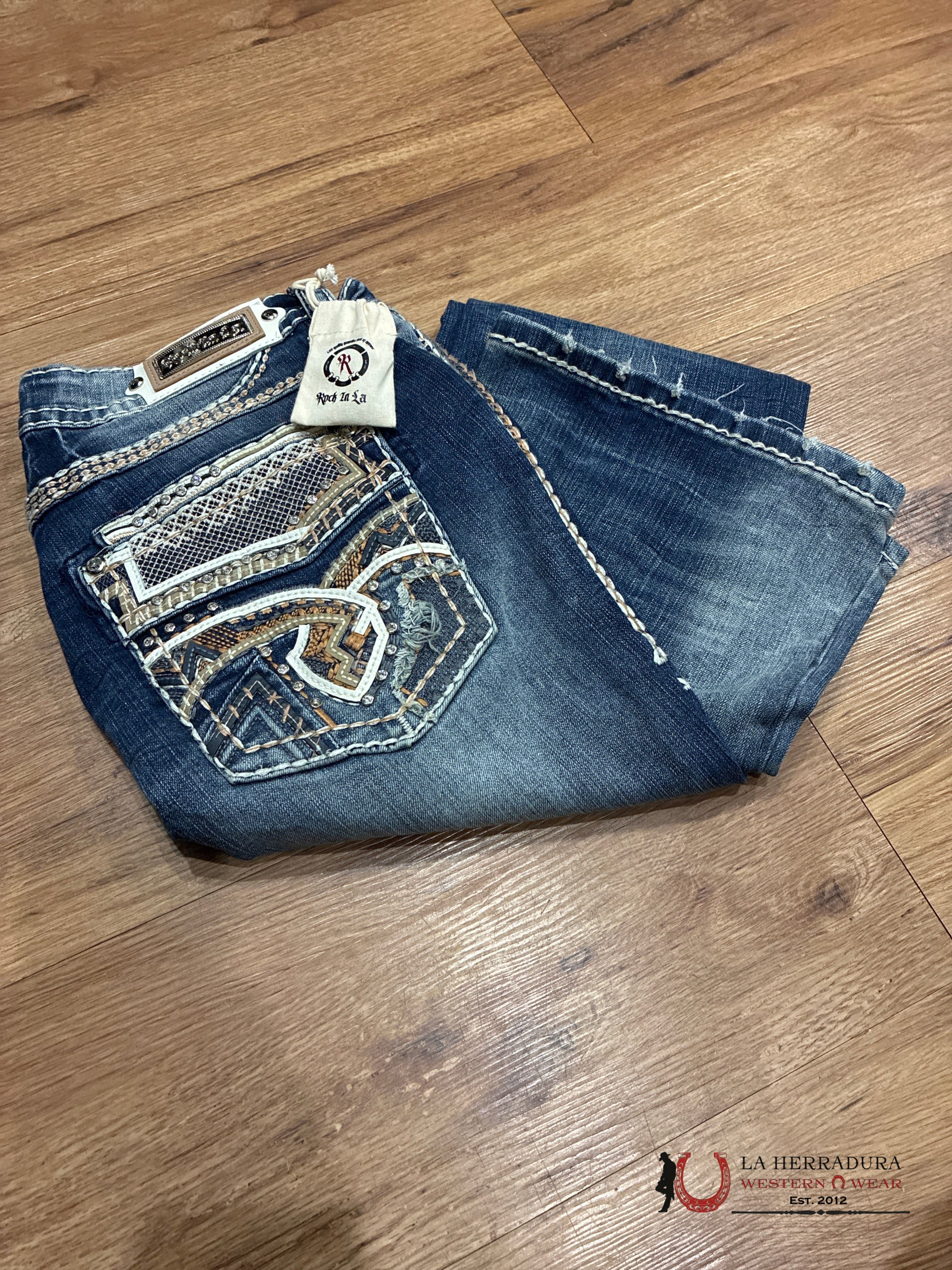 JESSICA Rock In La Bookcut Dark Wash Jean ROPA MUJERES