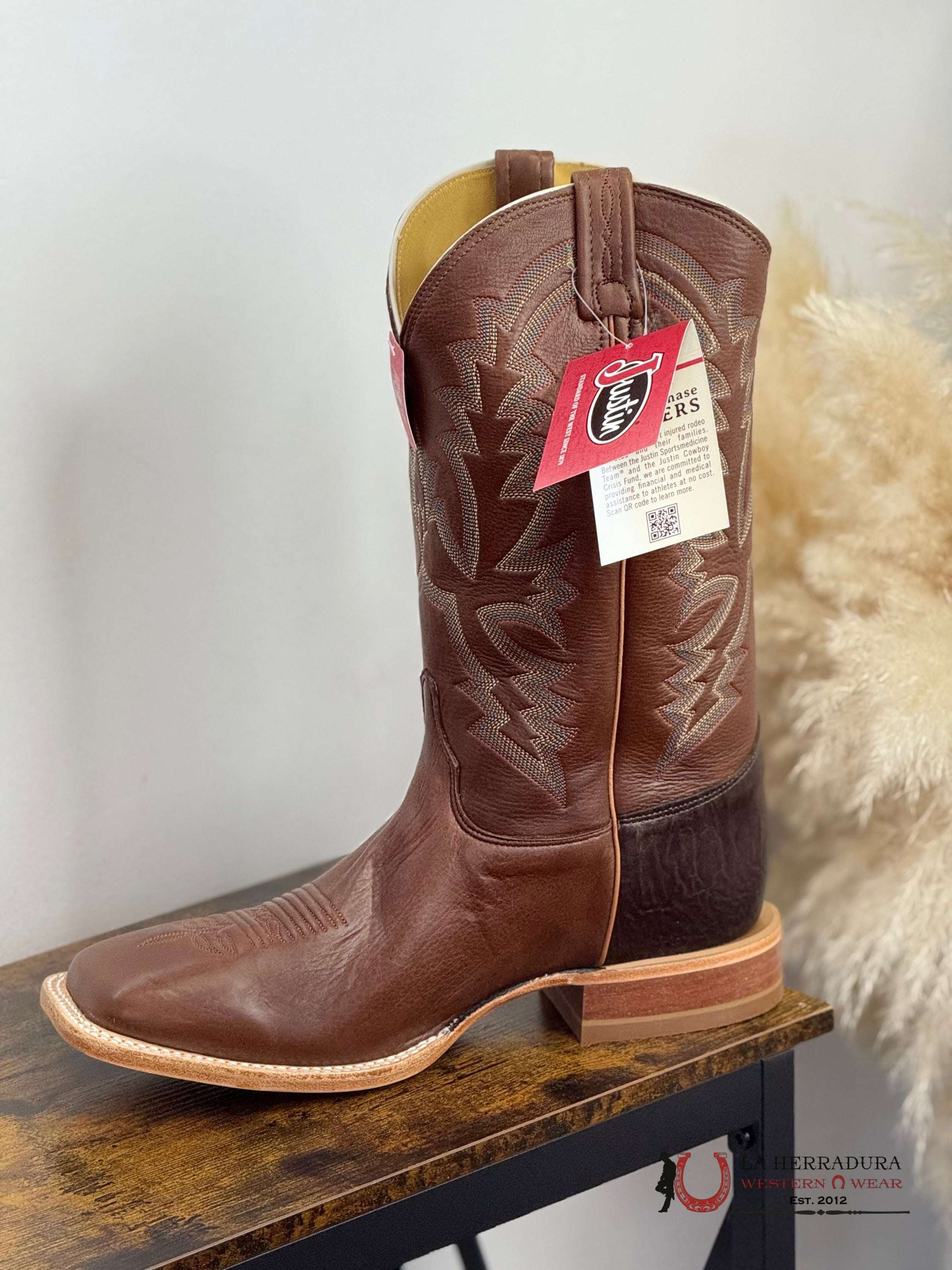 JUSTIN BOSTON CHOCOLATE DEER #CX1332 BOTAS HOMBRES
