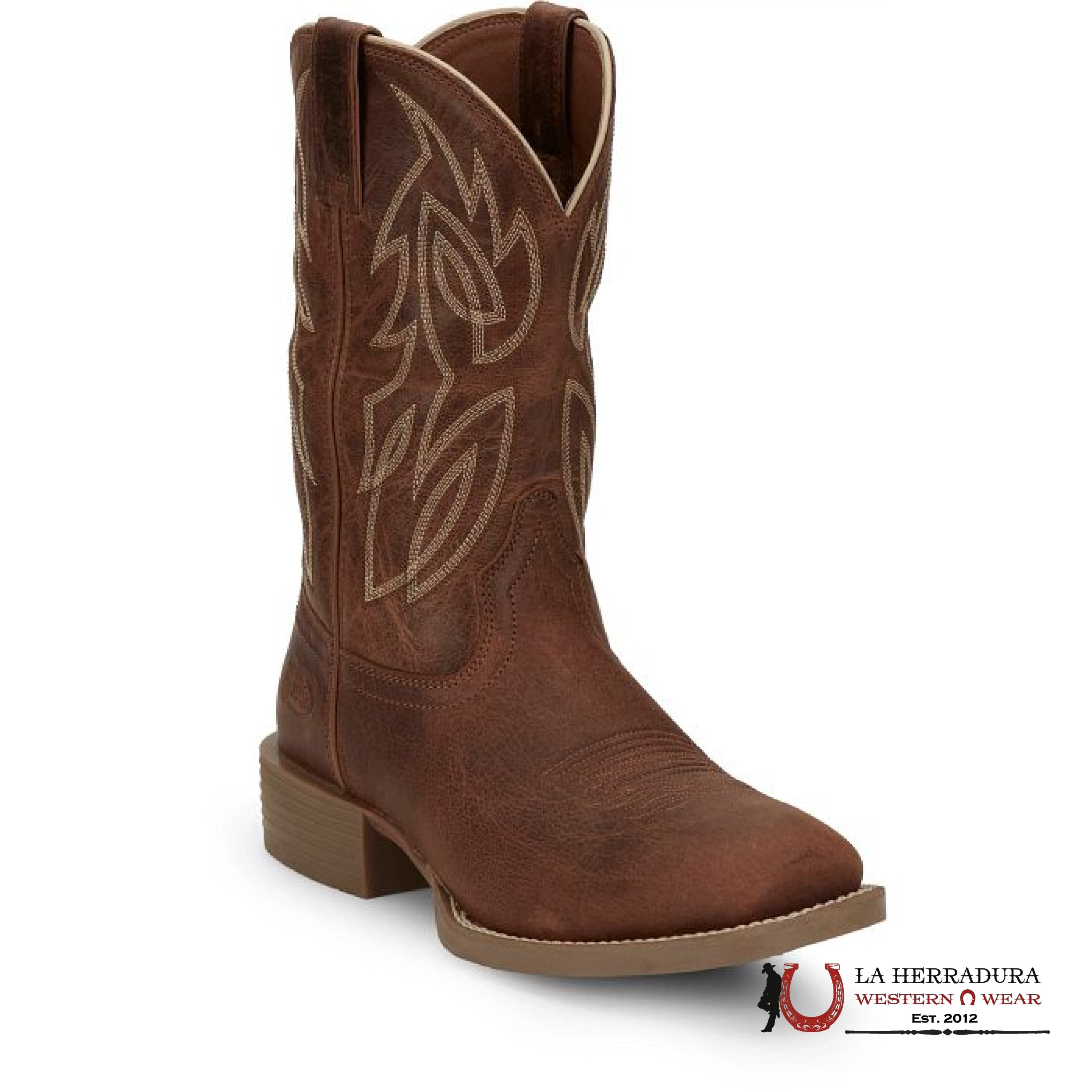 JUSTIN KIDS BOWLINE JUNIOR PECAN BROWN WATER BUFFALO #JK7516 NIÑOS