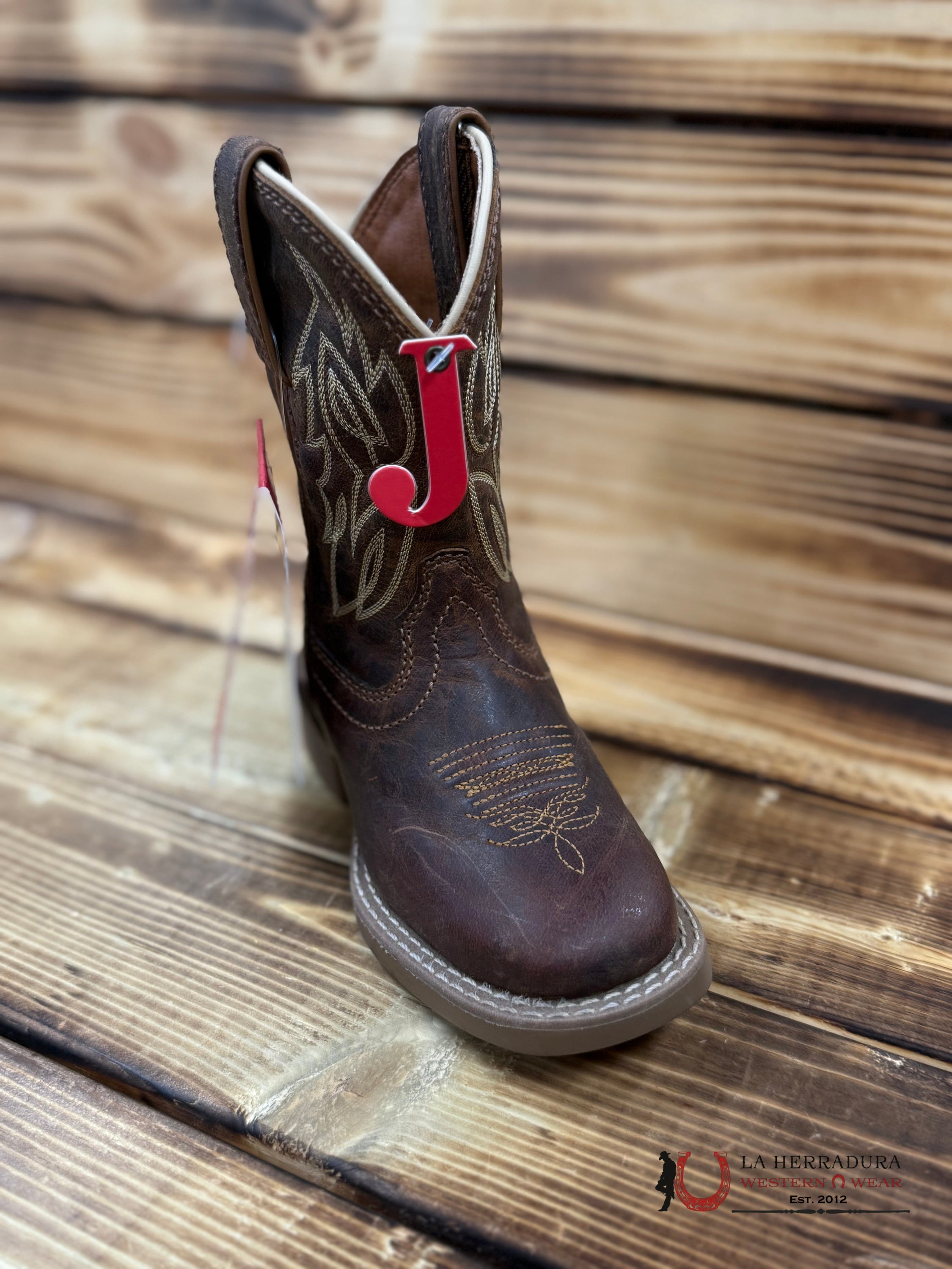 JUSTIN KIDS CANTER JUNIOR ROASTED COGÑAC WATER BUFFALO #JK7516 NIÑOS