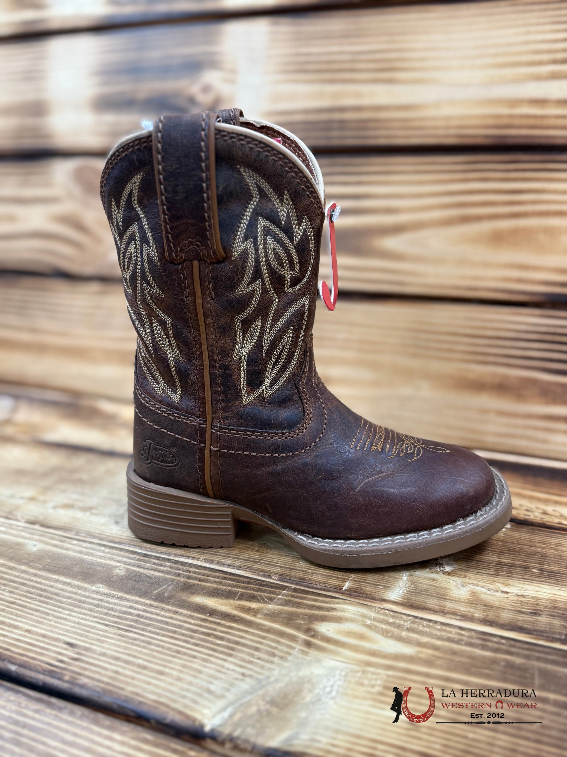 JUSTIN KIDS CANTER JUNIOR ROASTED COGÑAC WATER BUFFALO #JK7516 NIÑOS