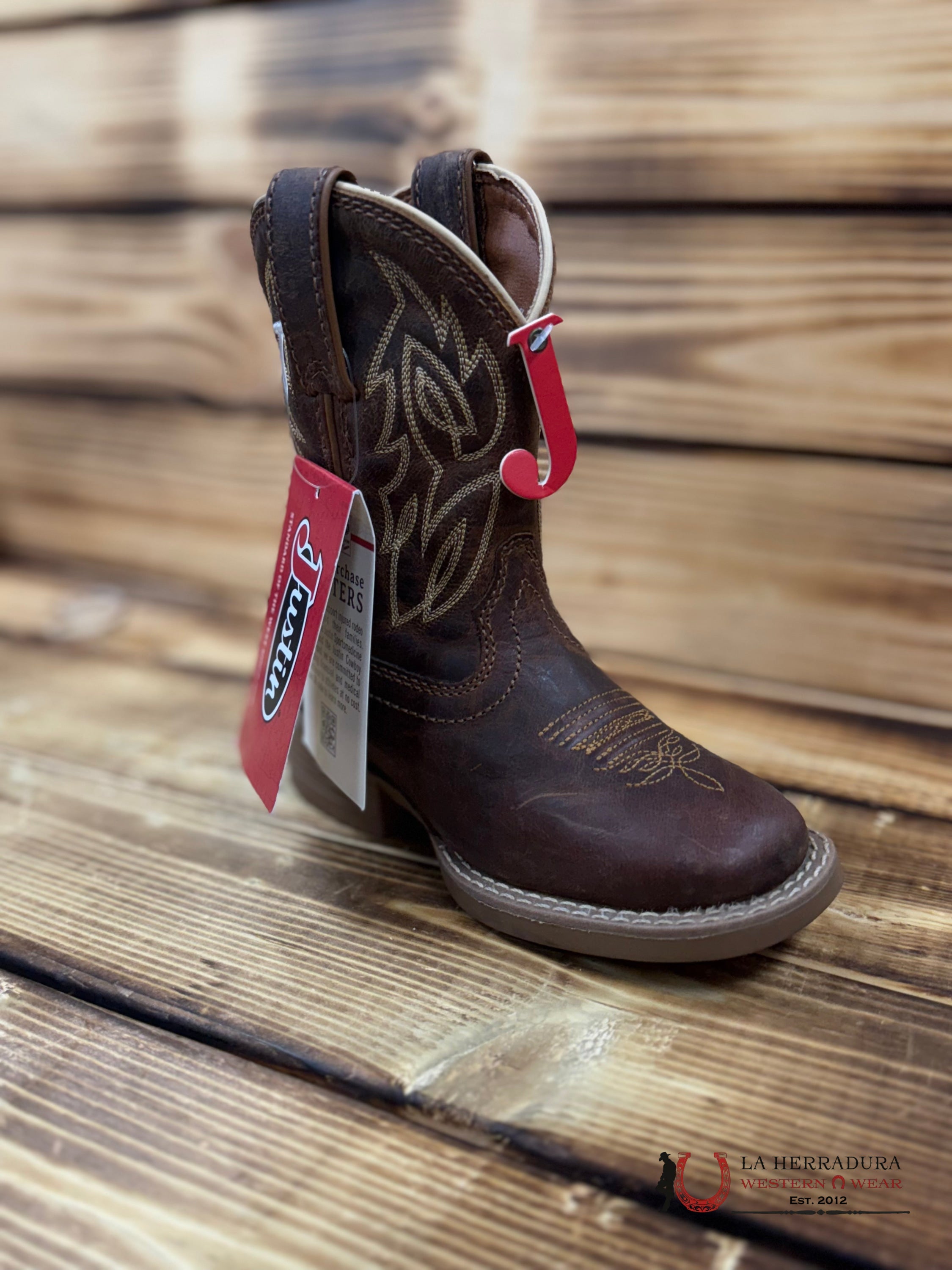 JUSTIN KIDS CANTER JUNIOR ROASTED COGÑAC WATER BUFFALO #JK7516 NIÑOS