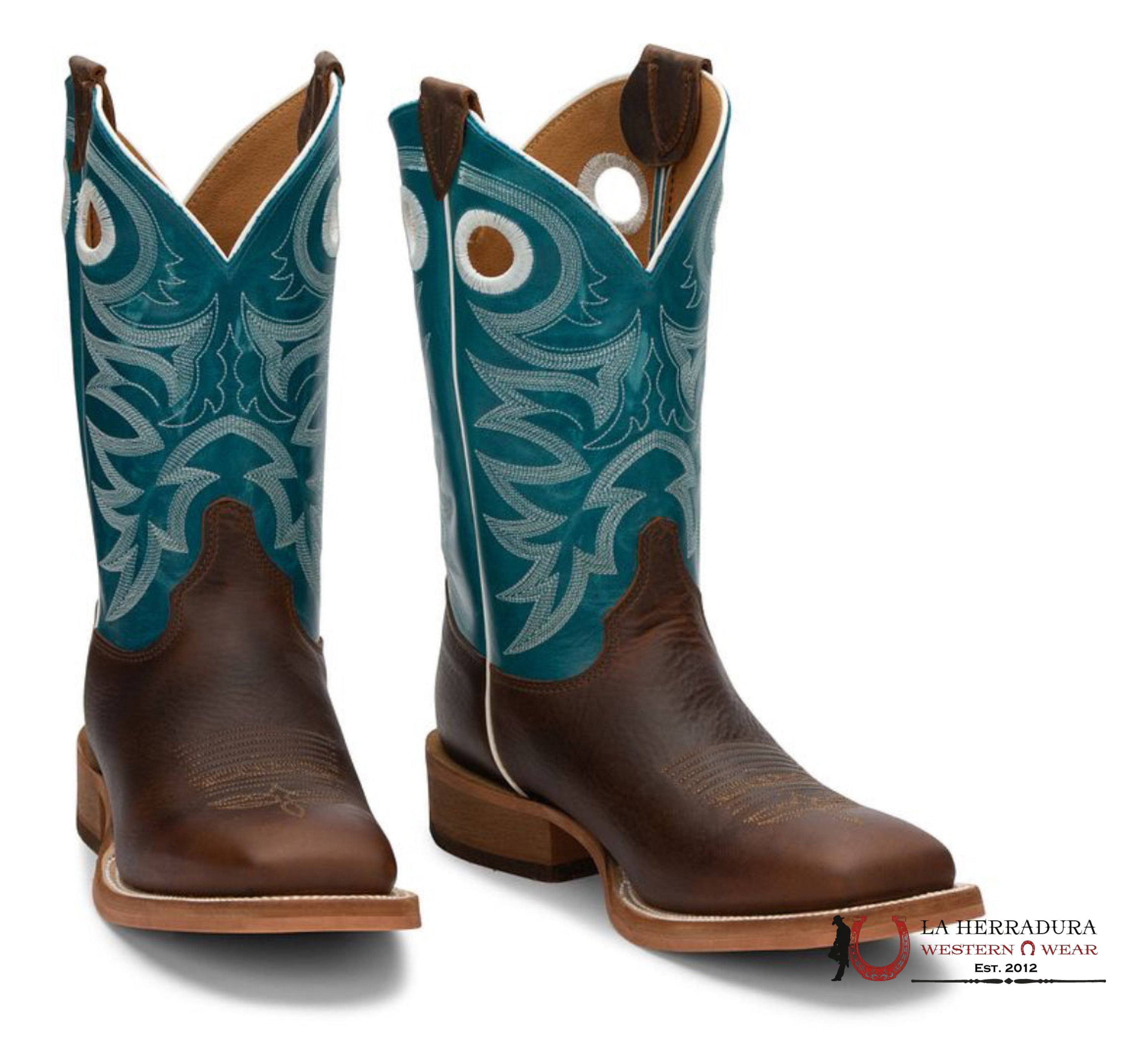 JUSTIN MENS CADDO CHOCOLATE BROWN COWHIDE STYLE BR742 BOTAS HOMBRES