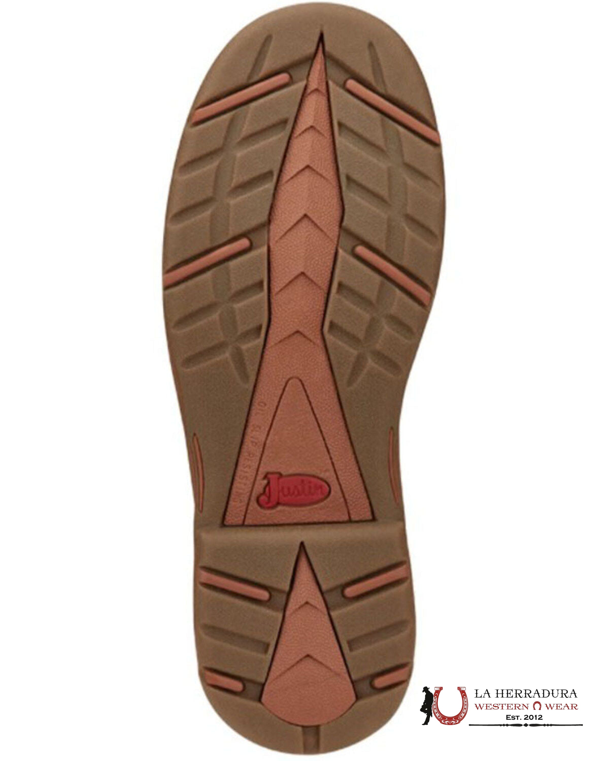 JUSTIN MENS WORK BOOT RUSH BARLEY BROWN COWHIDE STYLE SE466 BOTAS HOMBRES