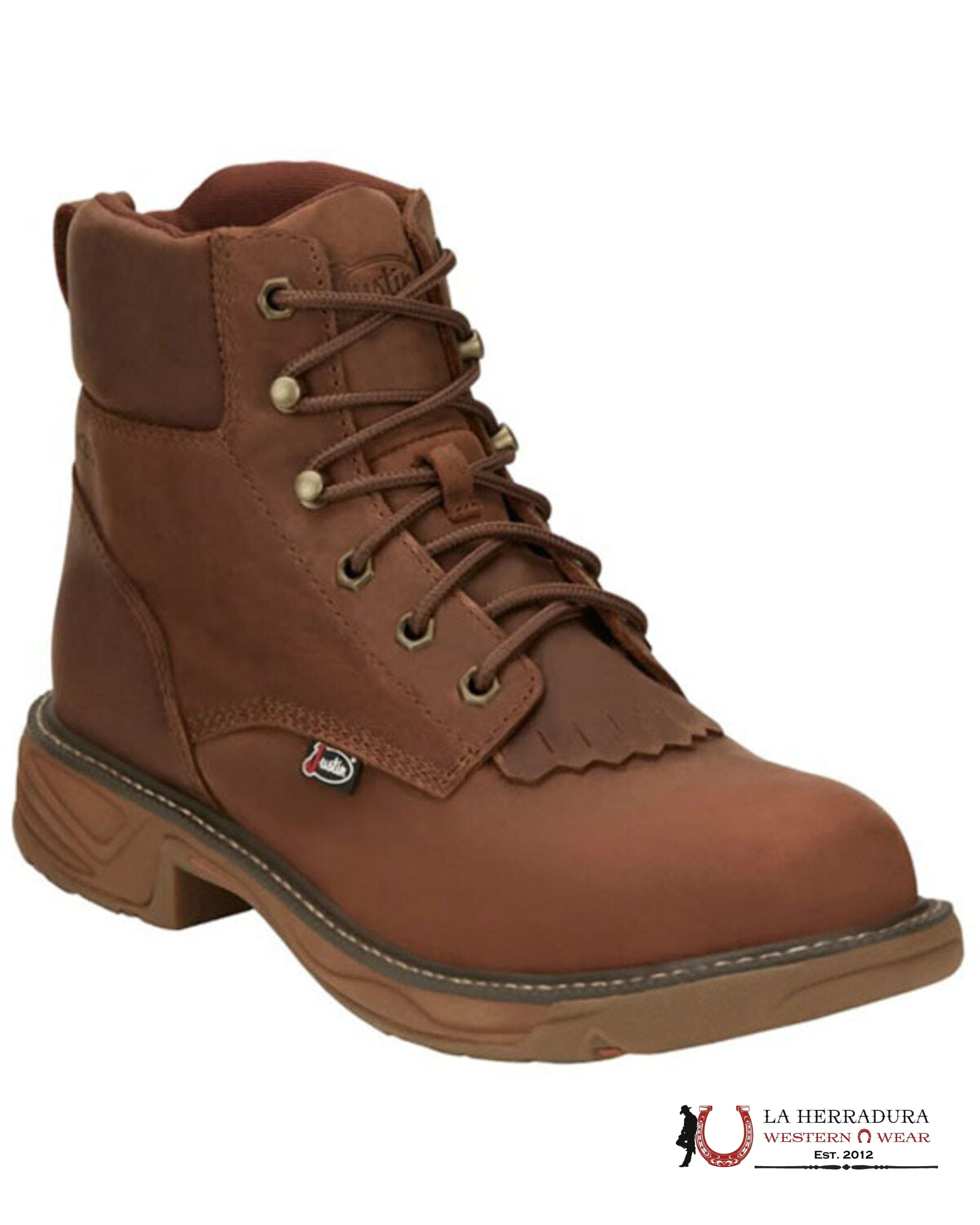 JUSTIN MENS WORK BOOT RUSH BARLEY BROWN COWHIDE STYLE SE466 BOTAS HOMBRES