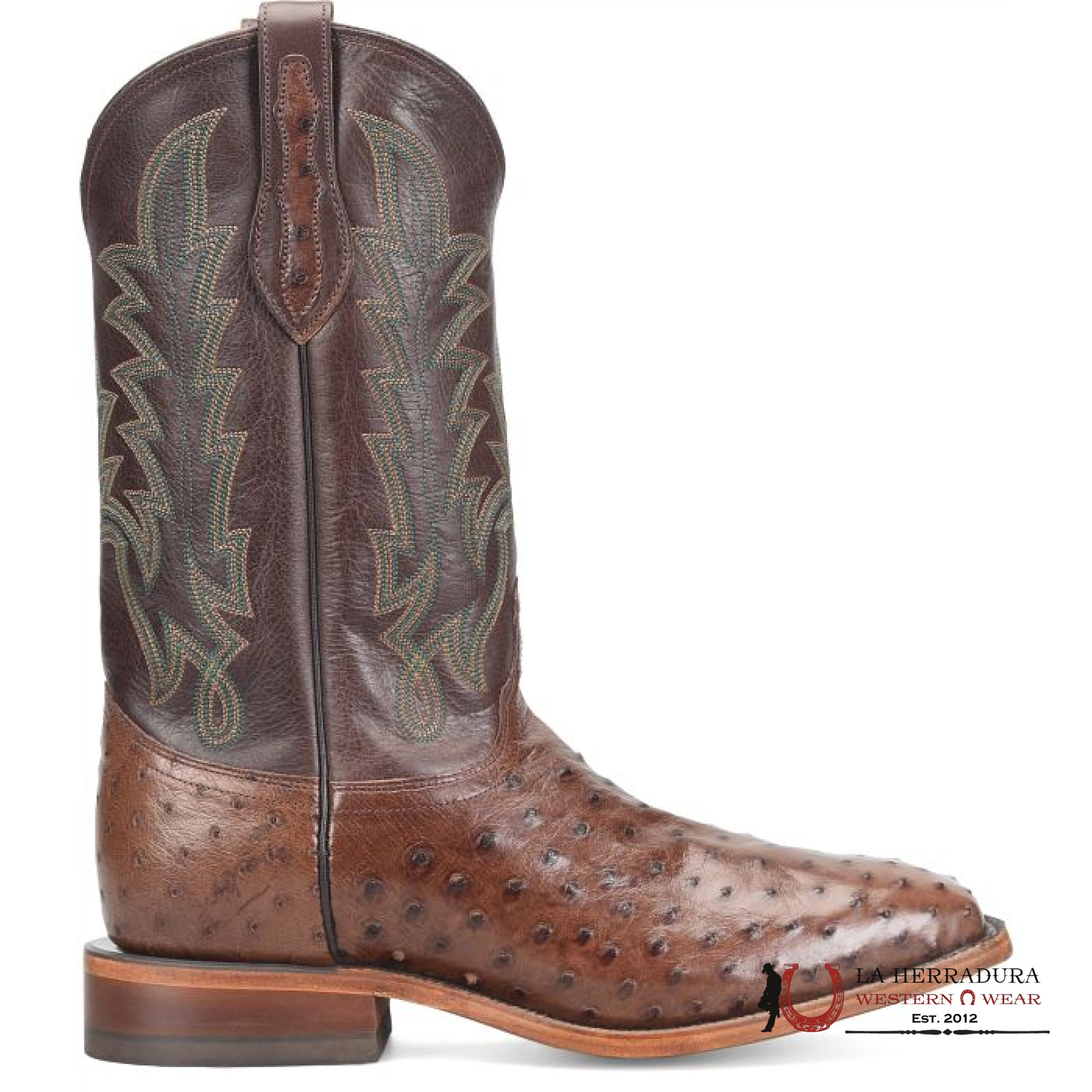 JUSTIN RANCHER JANGO TOBAC FULL WUILL OSTRICH #GR5334 BOTAS HOMBRES