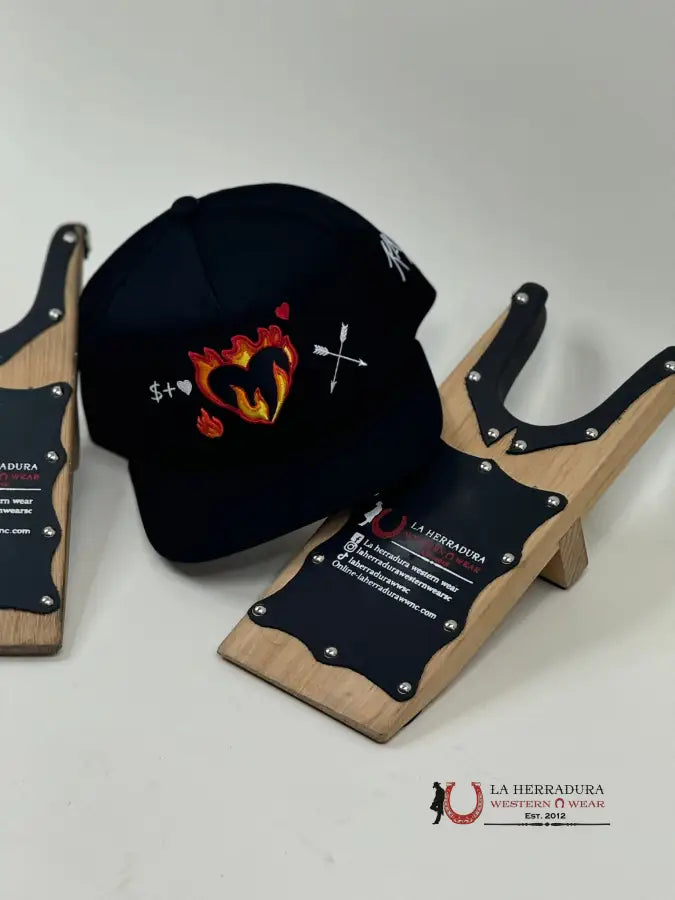 Kas Flame Heart Black Cap Caps Mens Gorras Hombres