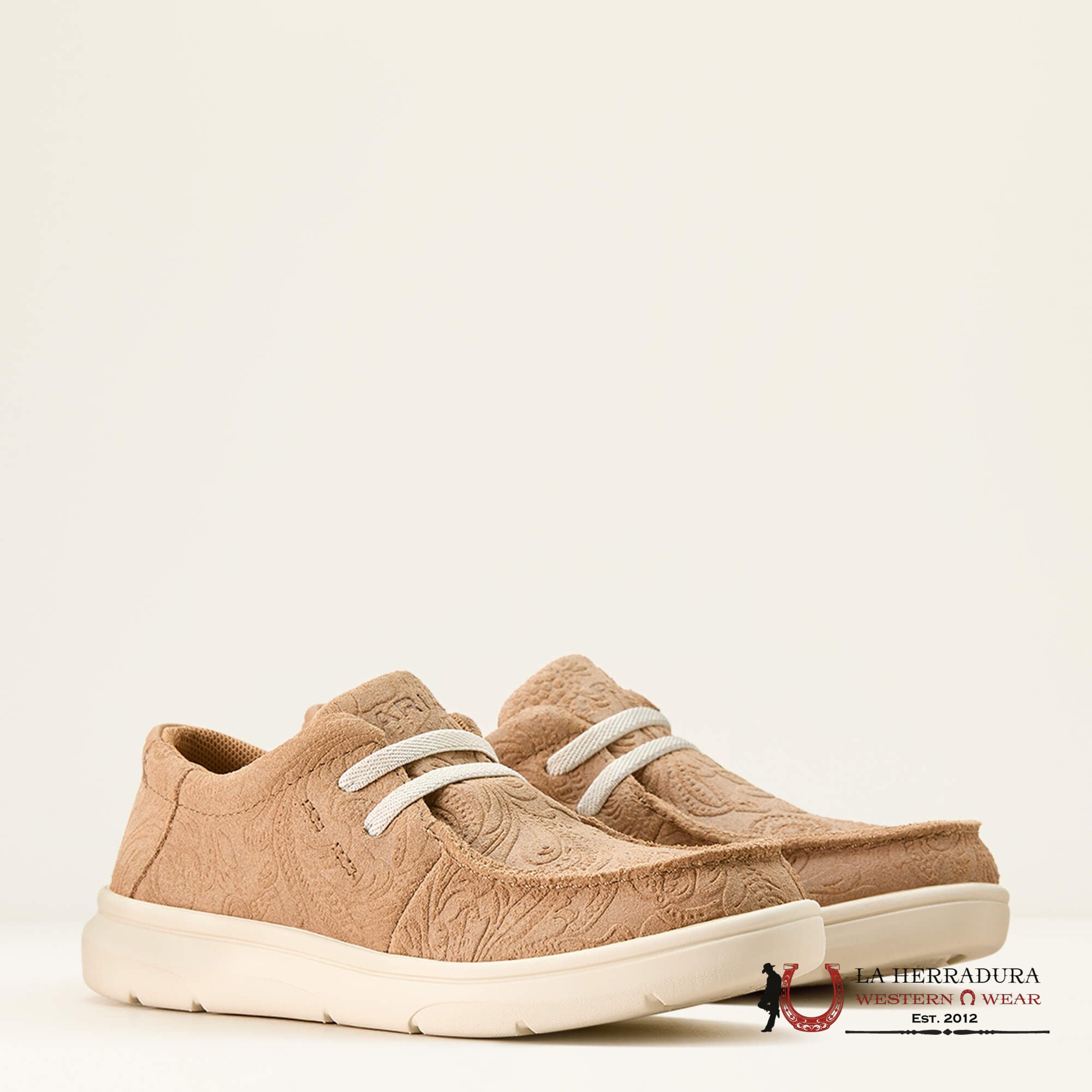 KIDS ARIAT HILO TAN FLORAL EMBOSS 3816