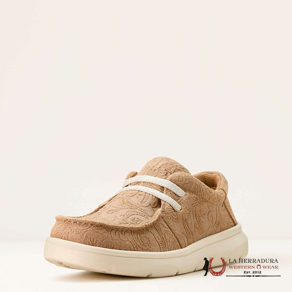 KIDS ARIAT HILO TAN FLORAL EMBOSS 10053816