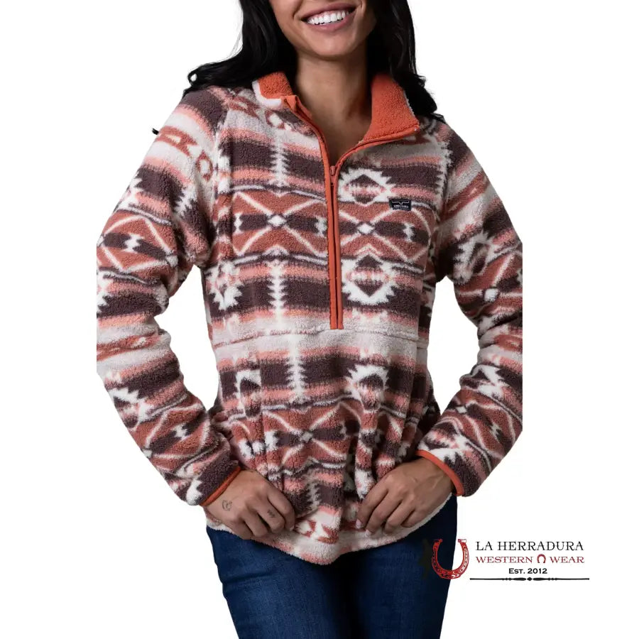 Kimes Ranch Rosewell Polar Fleece Rust Red Ropa Mujeres