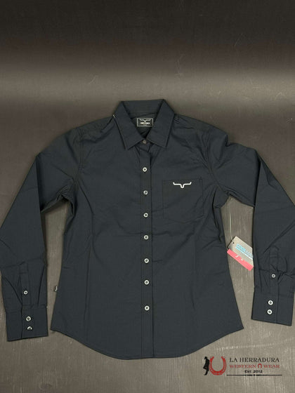 CAMISA DE MANGA LARGA NEGRA DEL EQUIPO KIMES RANCH