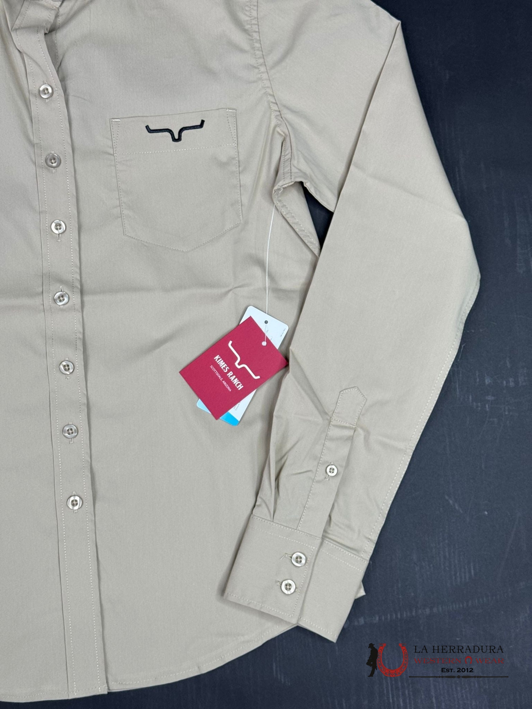 Kimes Ranch Team Long Sleeve Shirt Khaki Ropa Mujeres