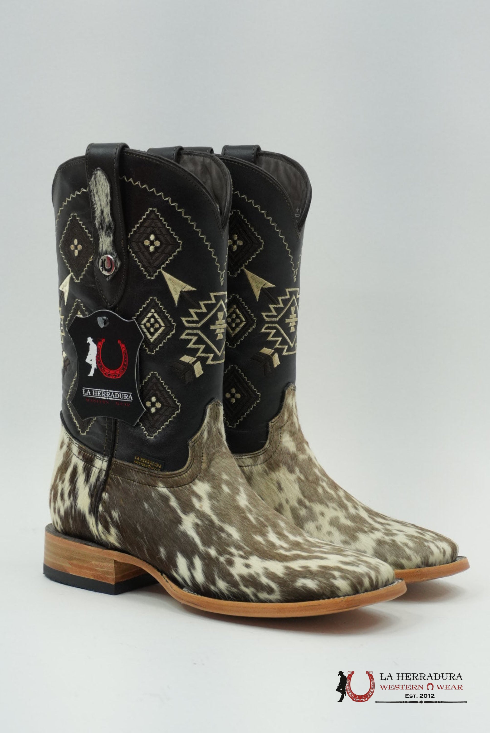 LA HERRADURA MEN BOOT COWHIDE BROWN / WHITE (EVERY PAIR IS UNIQUE) BOTAS HOMBRES