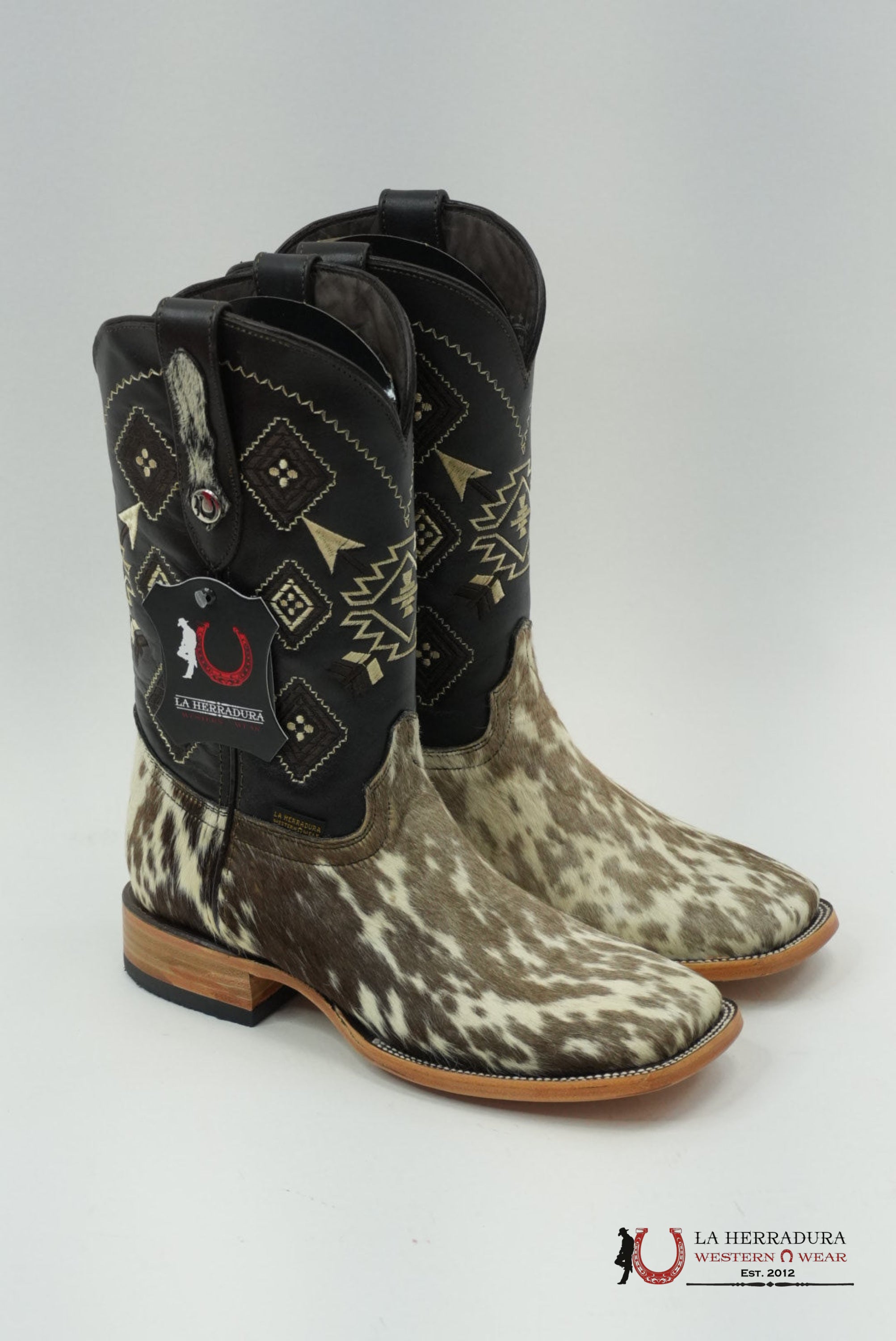 LA HERRADURA MEN BOOT COWHIDE BROWN / WHITE (EVERY PAIR IS UNIQUE) BOTAS HOMBRES