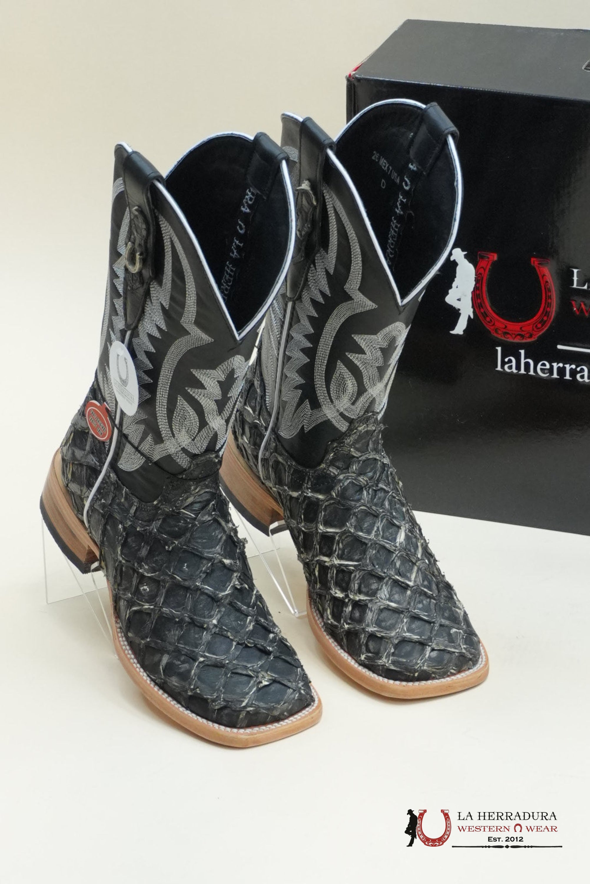LA HERRADURA BIGBASS GHOST TULIPÁN NEGRO BOOT BOTAS HOMBRES