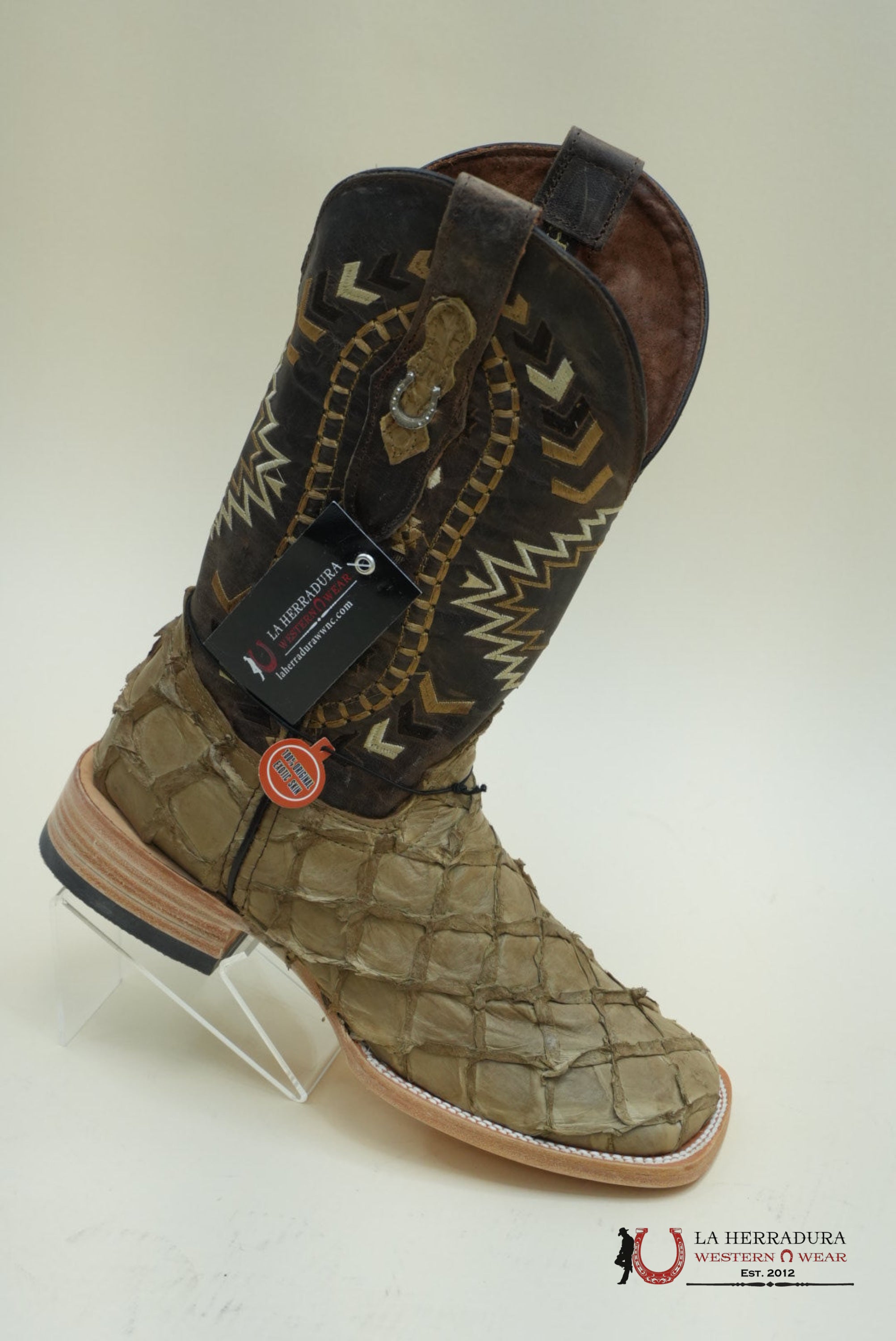 LA HERRADURA PESCADO CAMEL OF CHEROKEE MIEL BOOT BOTAS HOMBRES