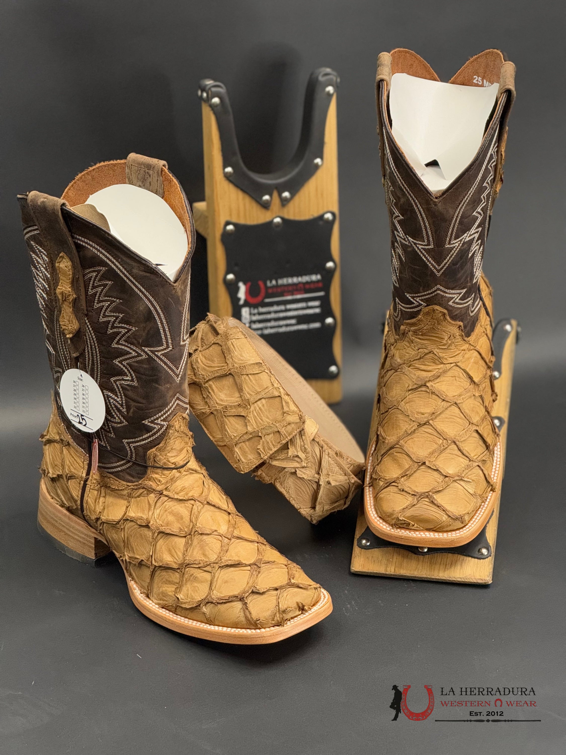 Herradura Exotic Camel Off Sa Miel Solar Fish Boots Botas Hombres