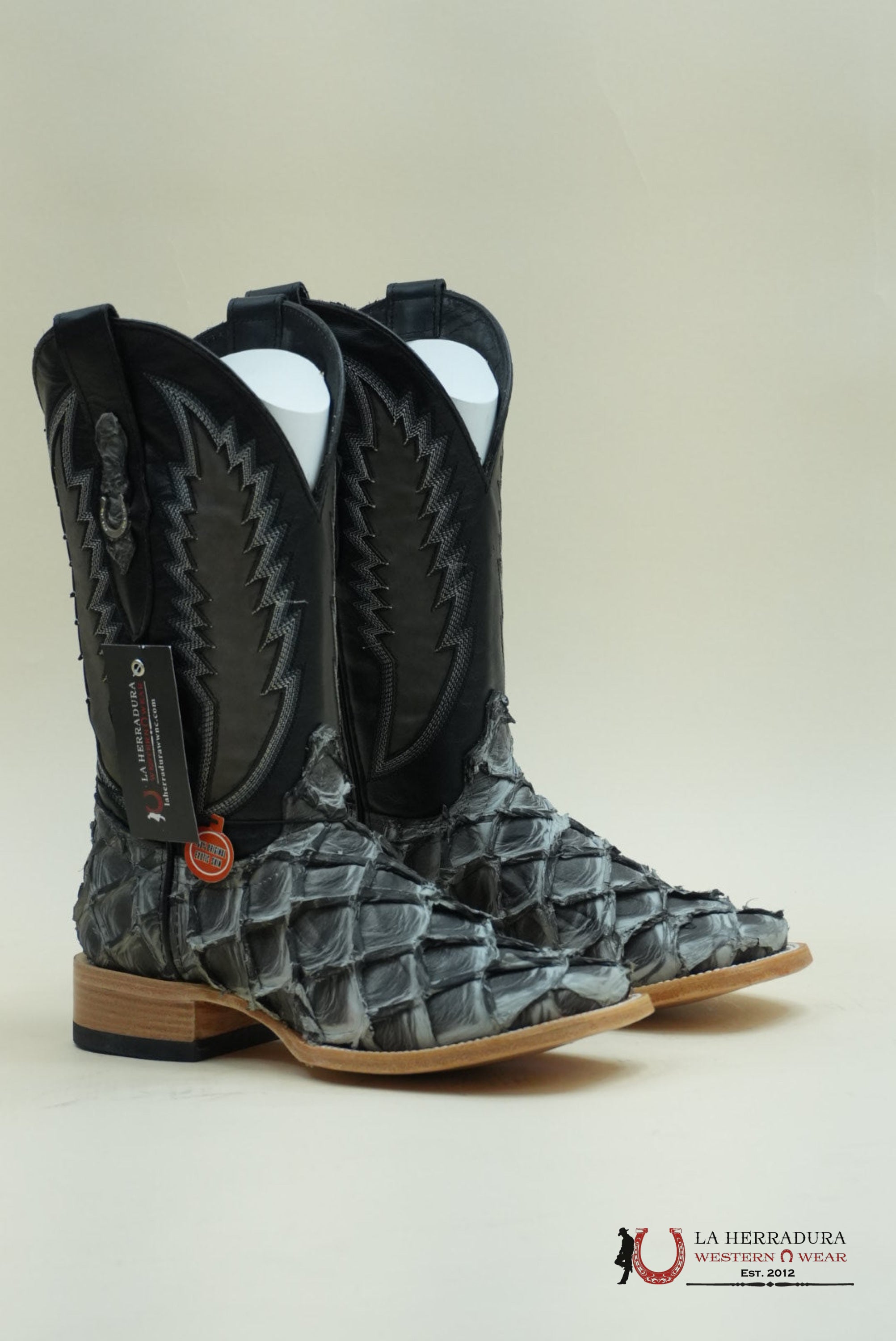 LA HERRADURA PESCADO GREY ECLIPSE FLAMAS NEGRO BOOT BOTAS HOMBRES