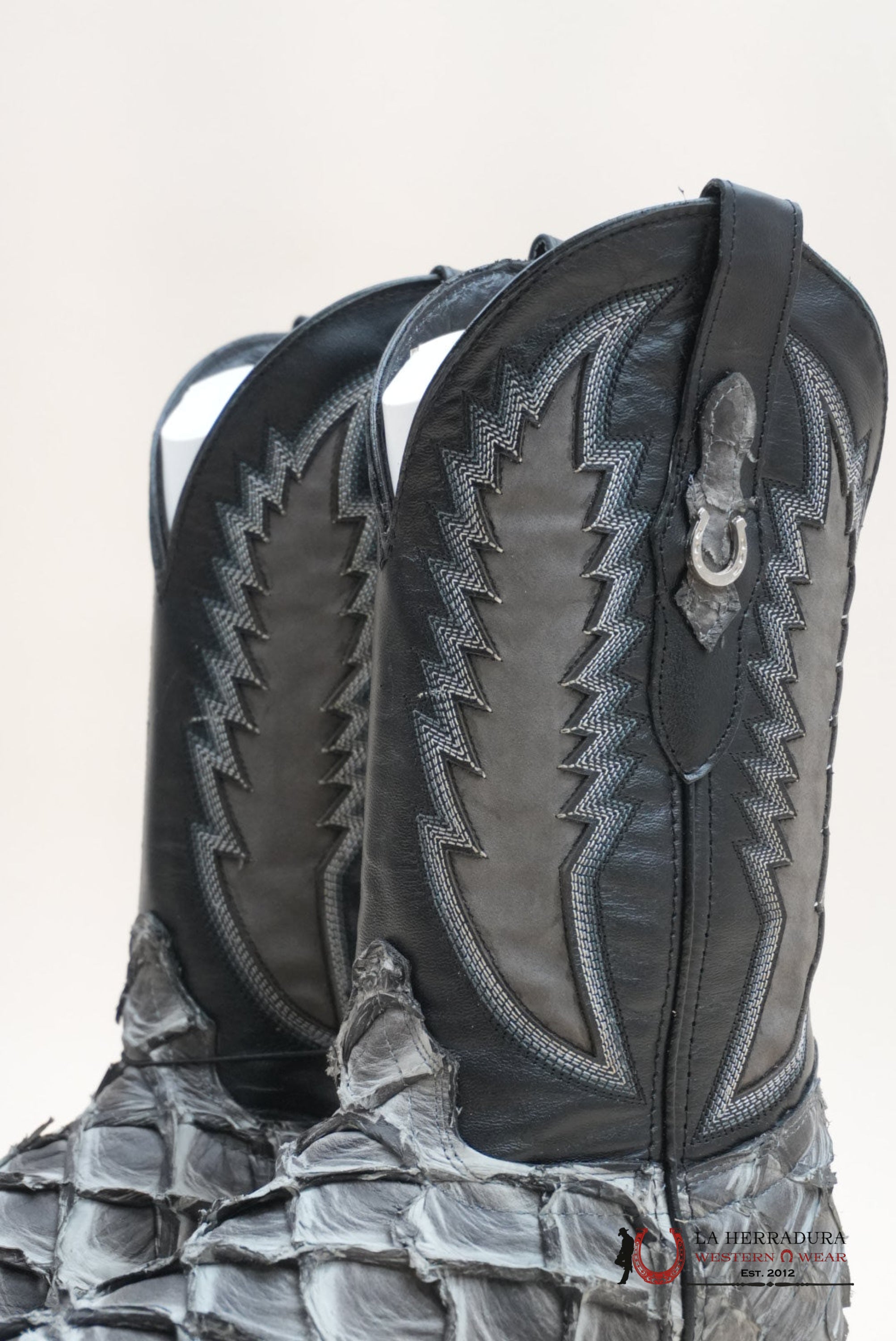 LA HERRADURA PESCADO GREY ECLIPSE FLAMAS NEGRO BOOT BOTAS HOMBRES