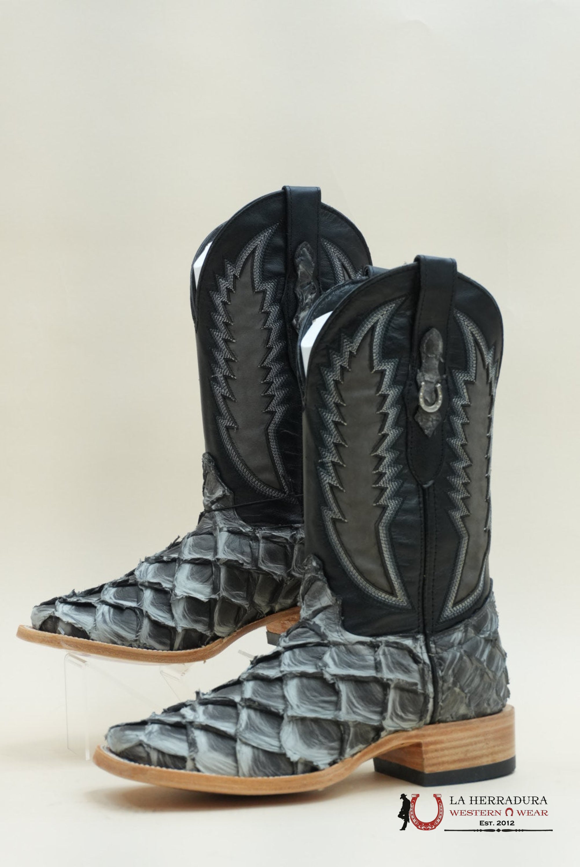 LA HERRADURA PESCADO GREY ECLIPSE FLAMAS NEGRO BOOT BOTAS HOMBRES