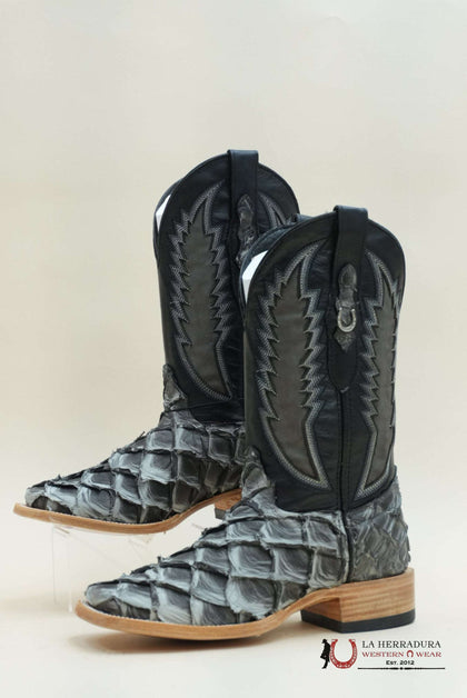 BOTA LA HERRADURA EXOTIC FISH GRIS ECLIPSE PUNTA CUADRADA