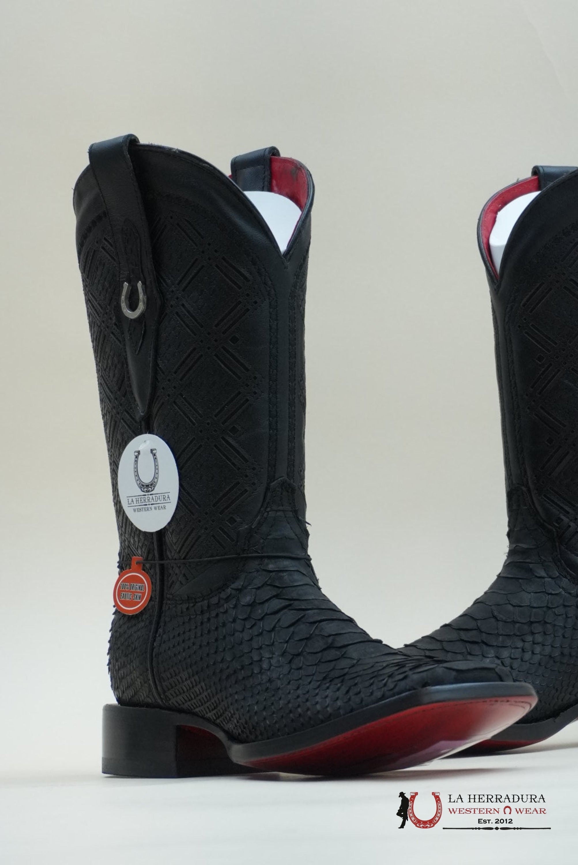 LA HERRADURA PYTHON NEGRO MATTE SWORD NEGRO BOOT BOTAS HOMBRES