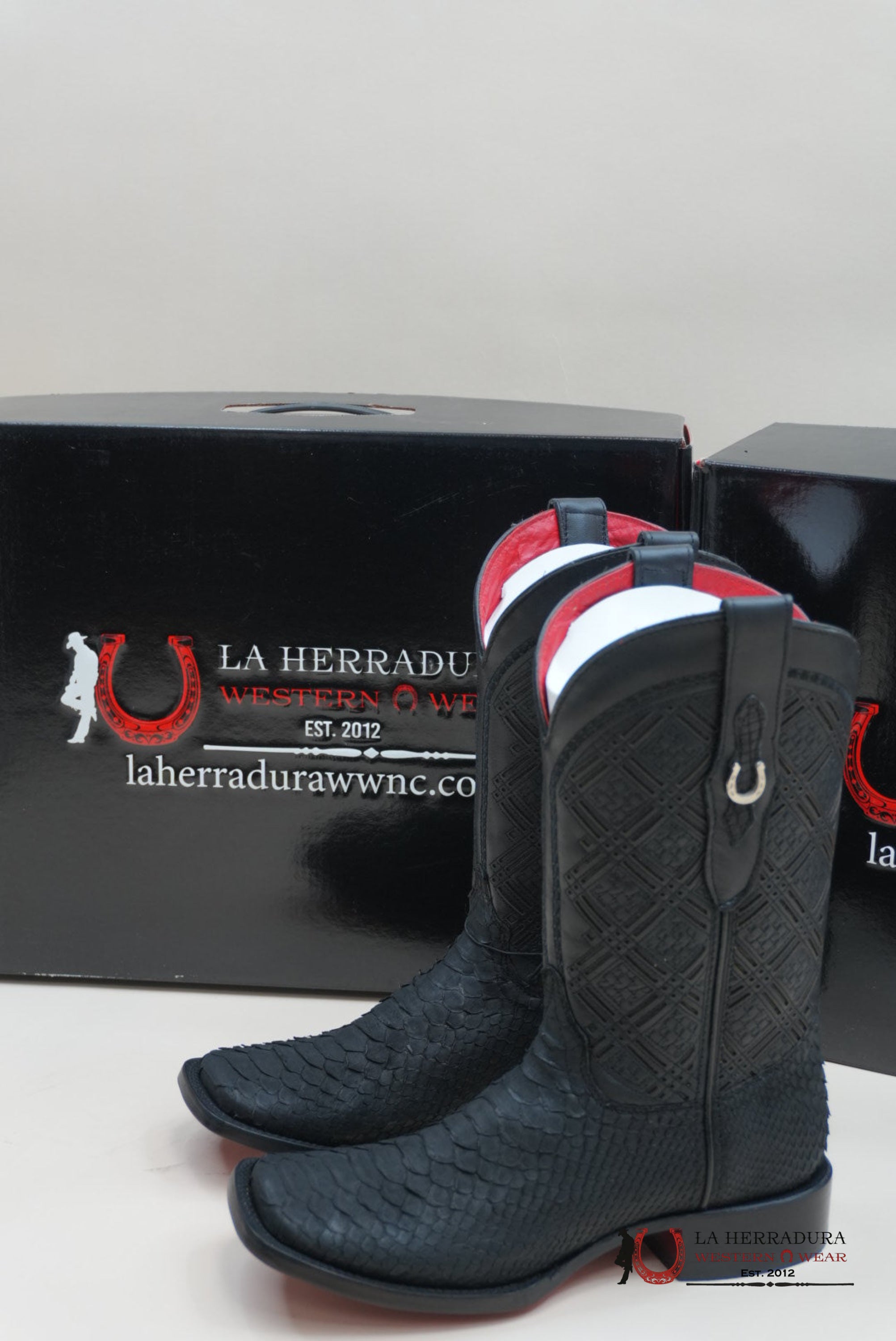 LA HERRADURA PYTHON NEGRO MATTE SWORD NEGRO BOOT BOTAS HOMBRES